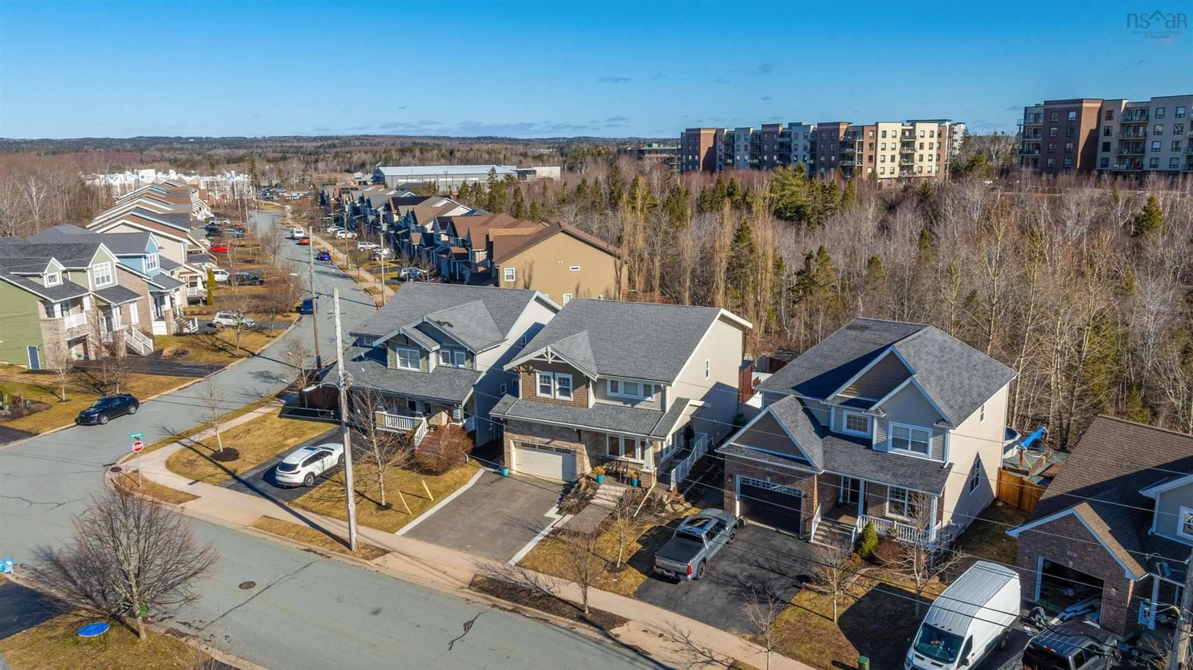 A pic from outside/outdoor area/front of a property/back of a property/a pic from drone, unknown for 8 Hollyhock Way, West Bedford Nova Scotia B4B 0H6