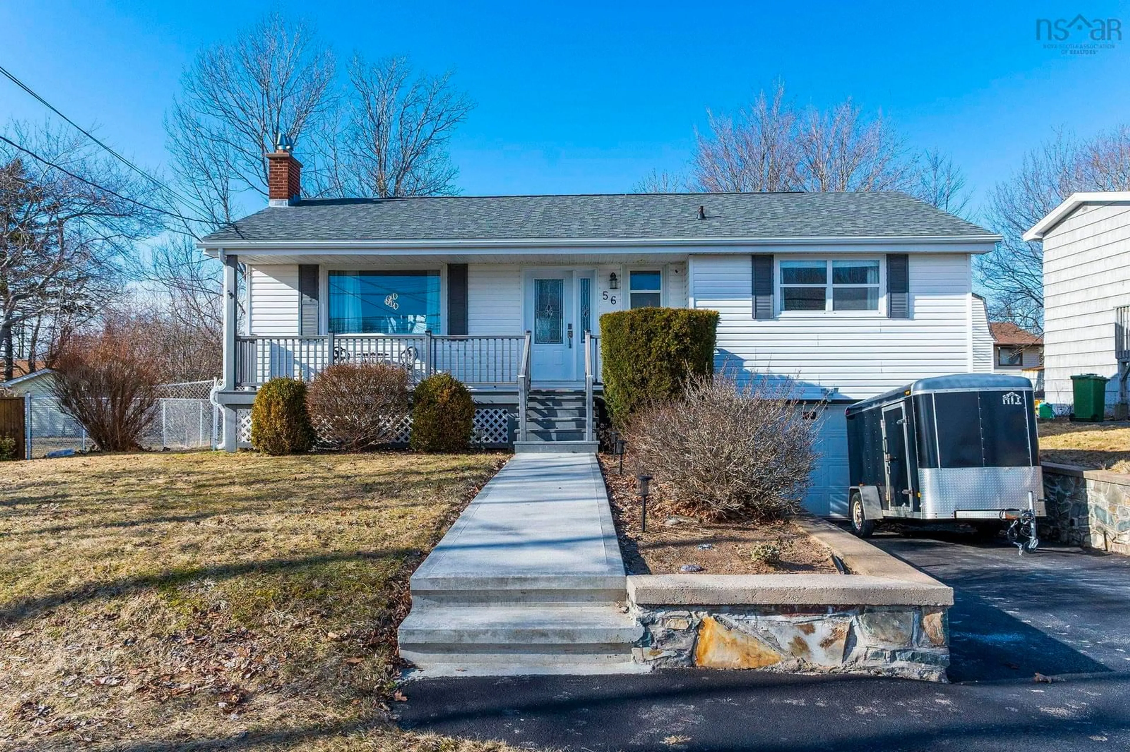 Home with vinyl exterior material, street for 56 Ellenvale Ave, Dartmouth Nova Scotia B2W 2W5