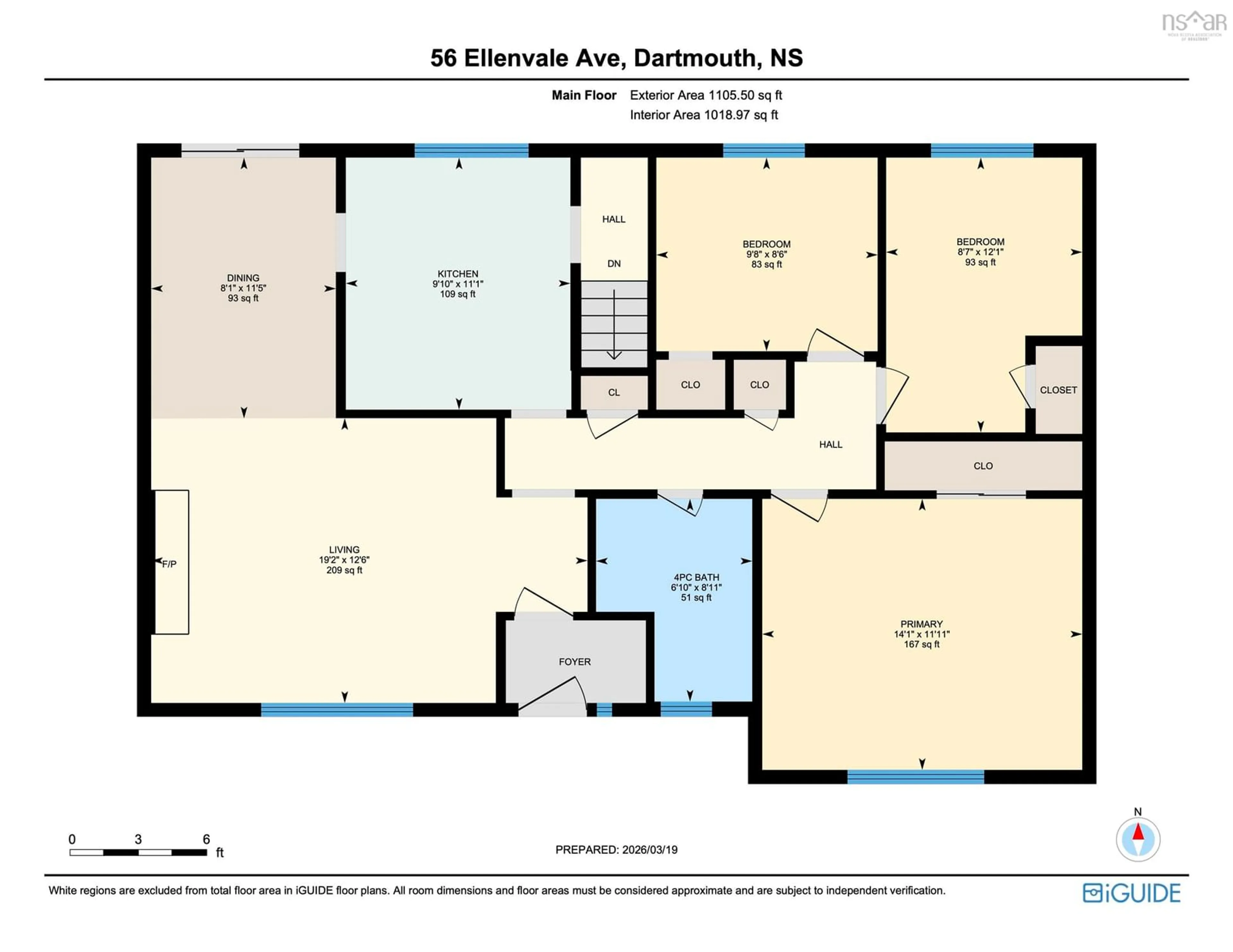 Floor plan for 56 Ellenvale Ave, Dartmouth Nova Scotia B2W 2W5