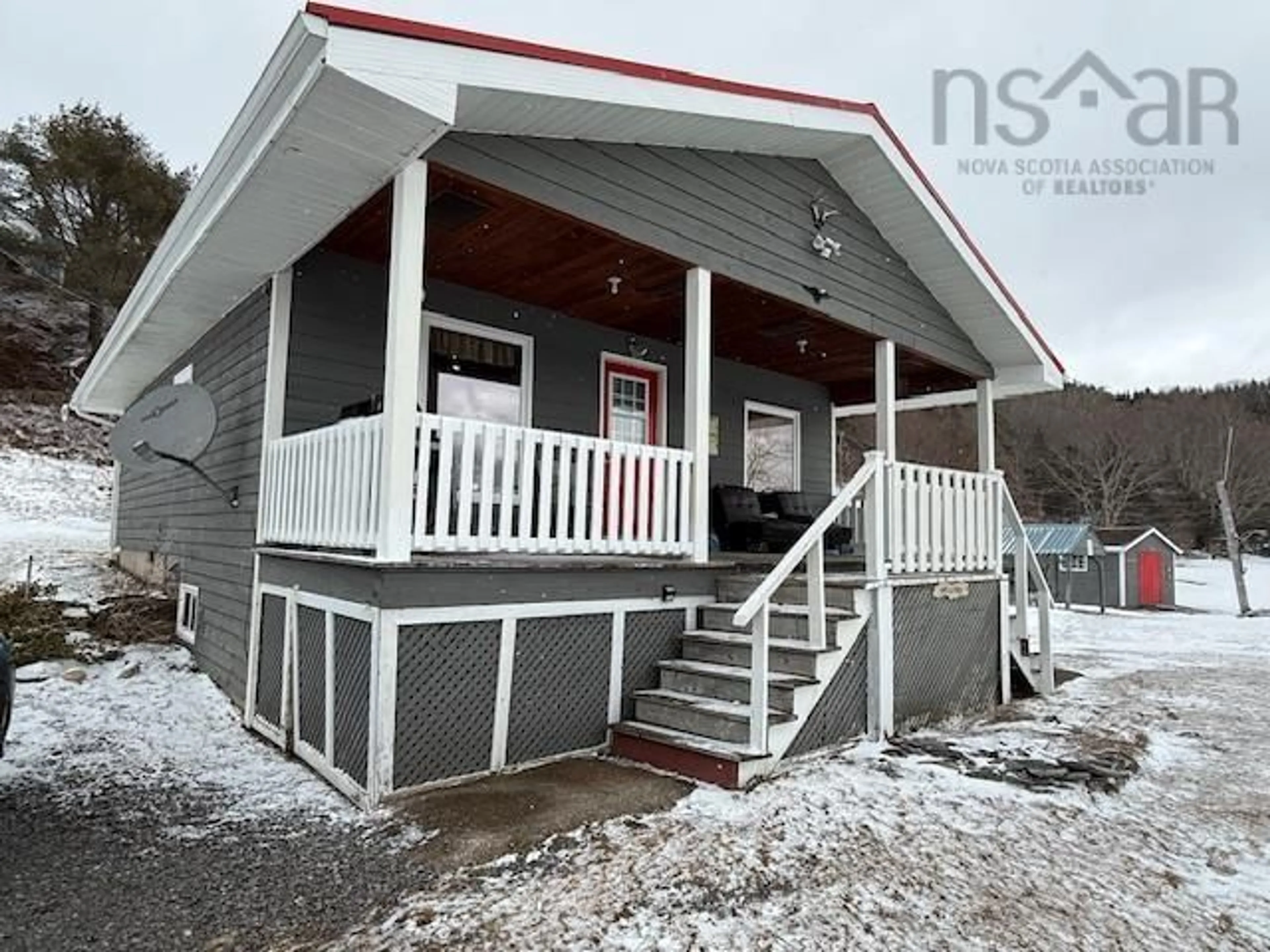 Home with vinyl exterior material, street for 1225 New Harbour-Lundy Road, New Harbour Nova Scotia B0H 1T0