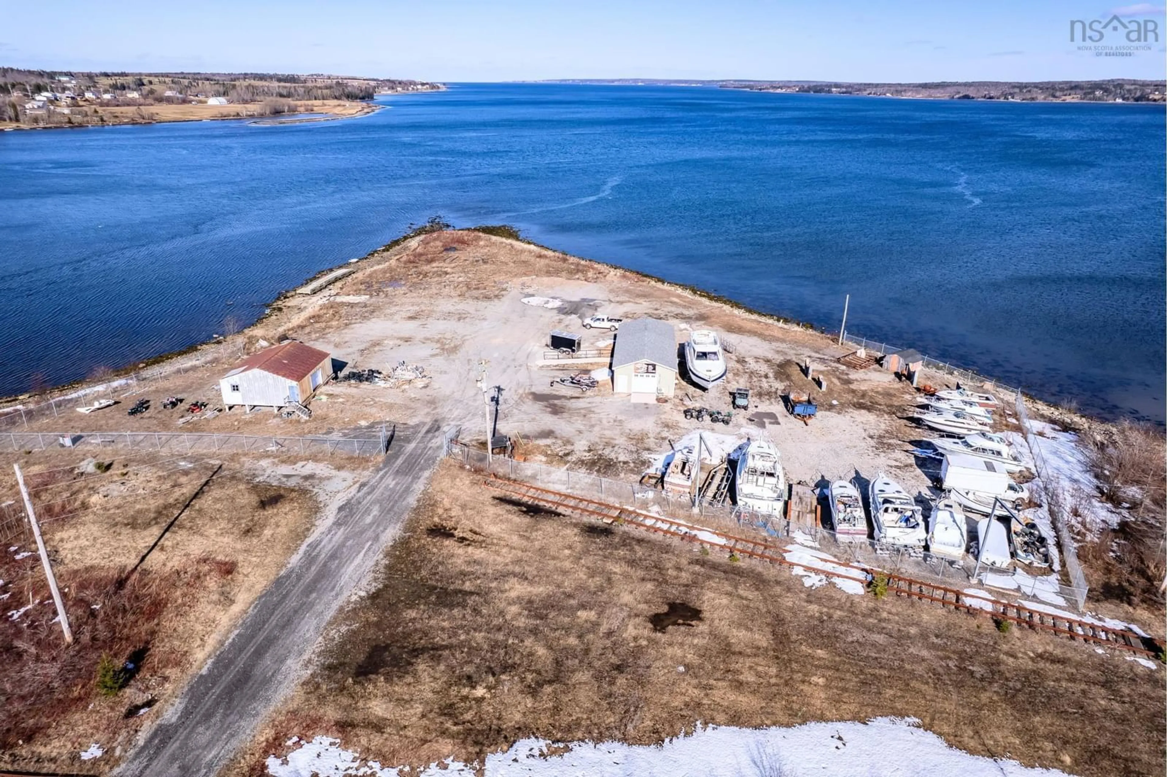 A pic from outside/outdoor area/front of a property/back of a property/a pic from drone, water/lake/river/ocean view for 1526 Keltic Dr, Leitches Creek Nova Scotia B2A 4Y1