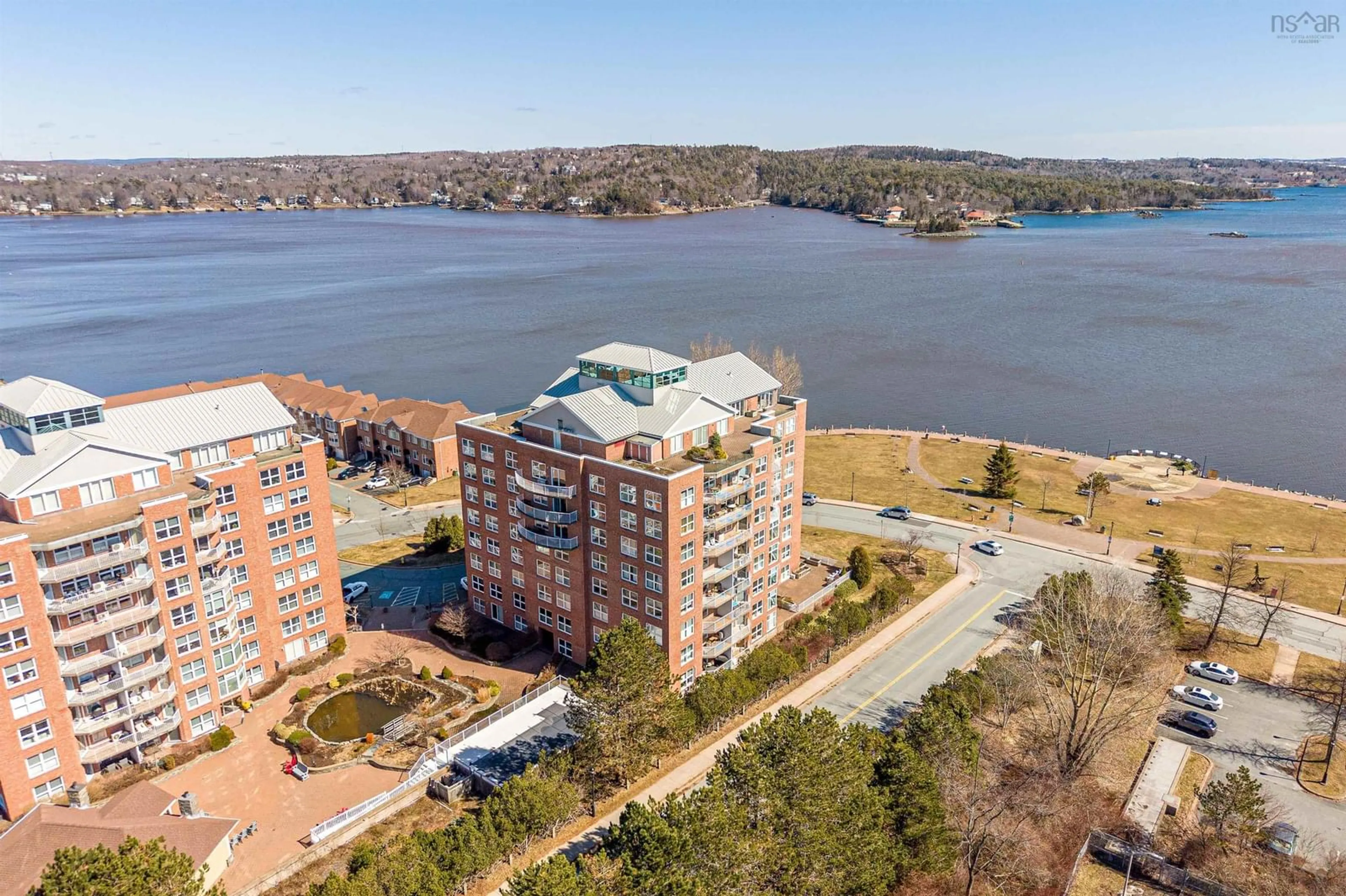 A pic from outside/outdoor area/front of a property/back of a property/a pic from drone, water/lake/river/ocean view for 99 Waterfront Dr #403, Bedford Nova Scotia B4A 4K5