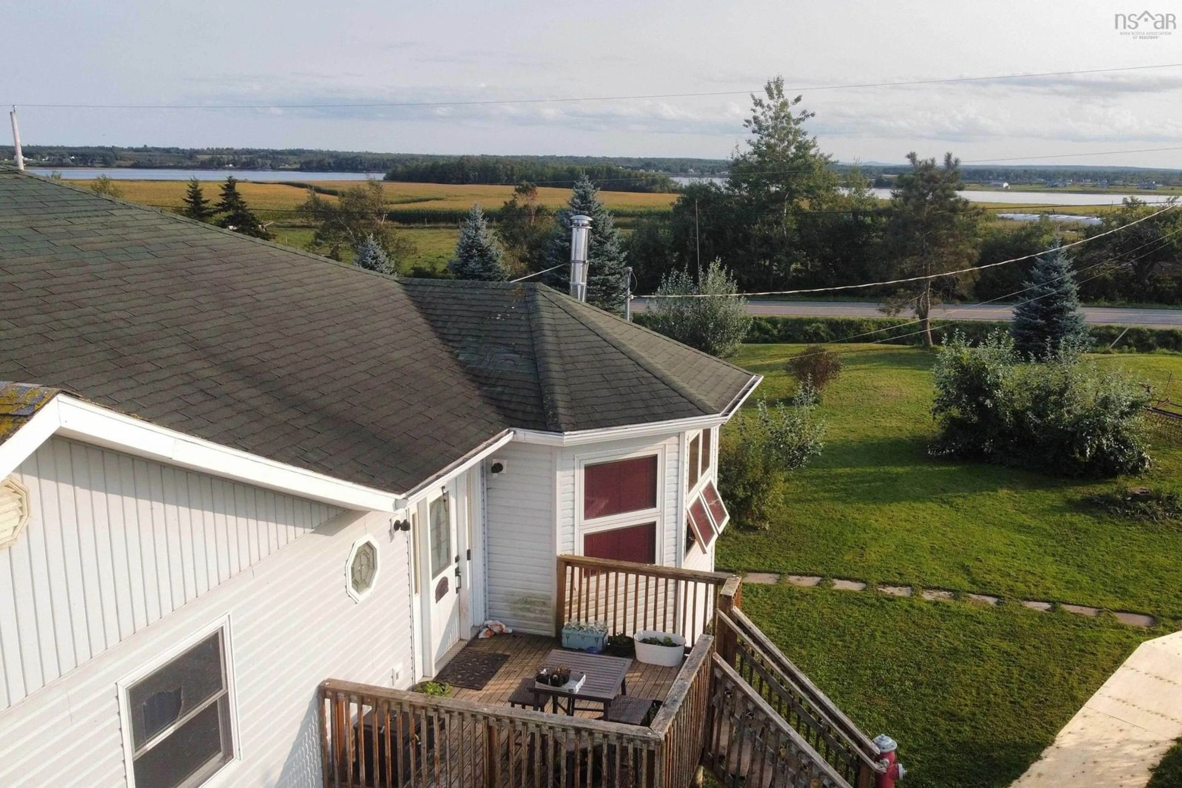A pic from outside/outdoor area/front of a property/back of a property/a pic from drone, water/lake/river/ocean view for 345 Toney Bay Rd, Port Howe Nova Scotia B0K 1K0