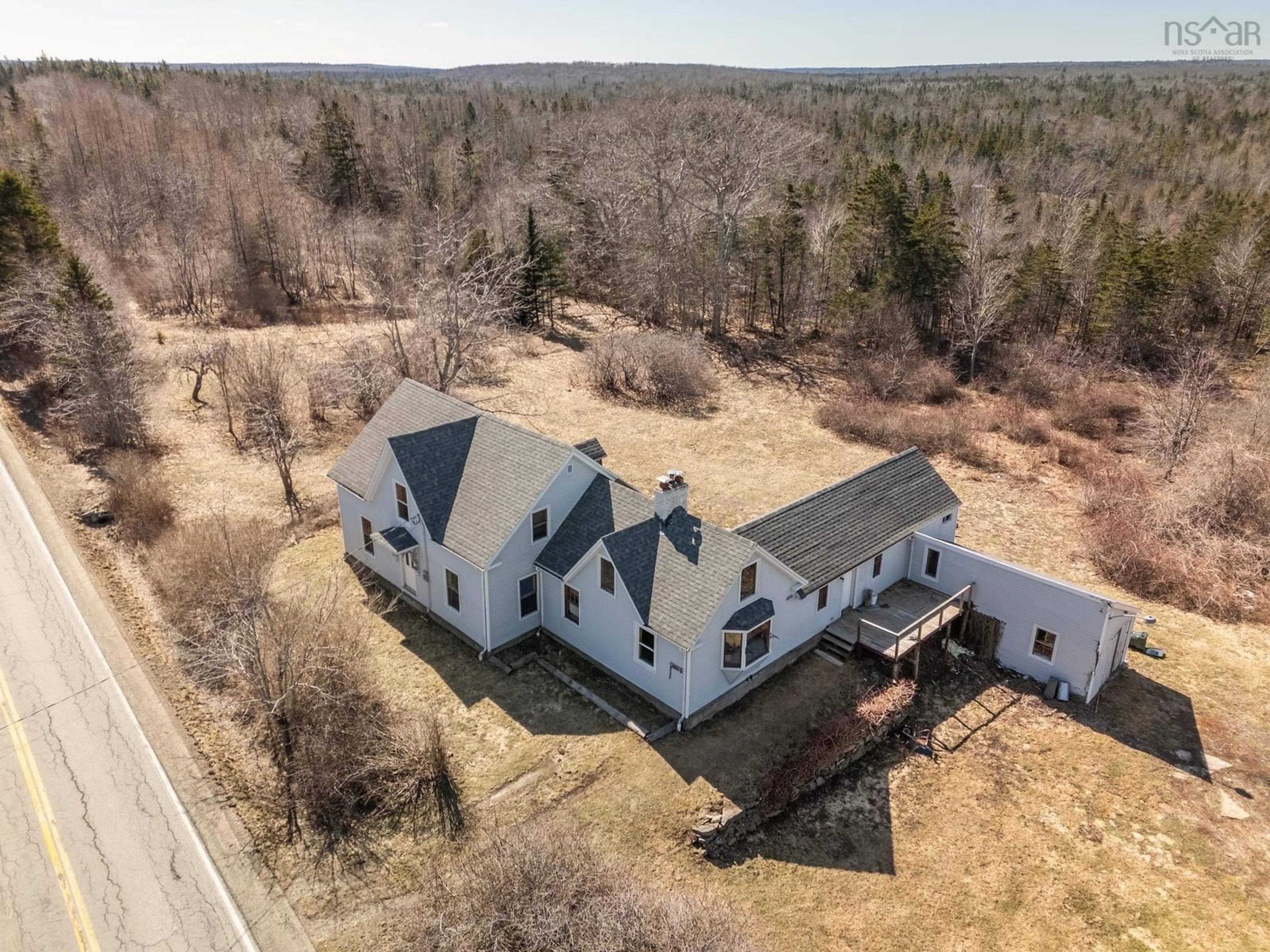 A pic from outside/outdoor area/front of a property/back of a property/a pic from drone, unknown for 4607 Highway 340 Hwy, Carleton Nova Scotia B5A 5P9