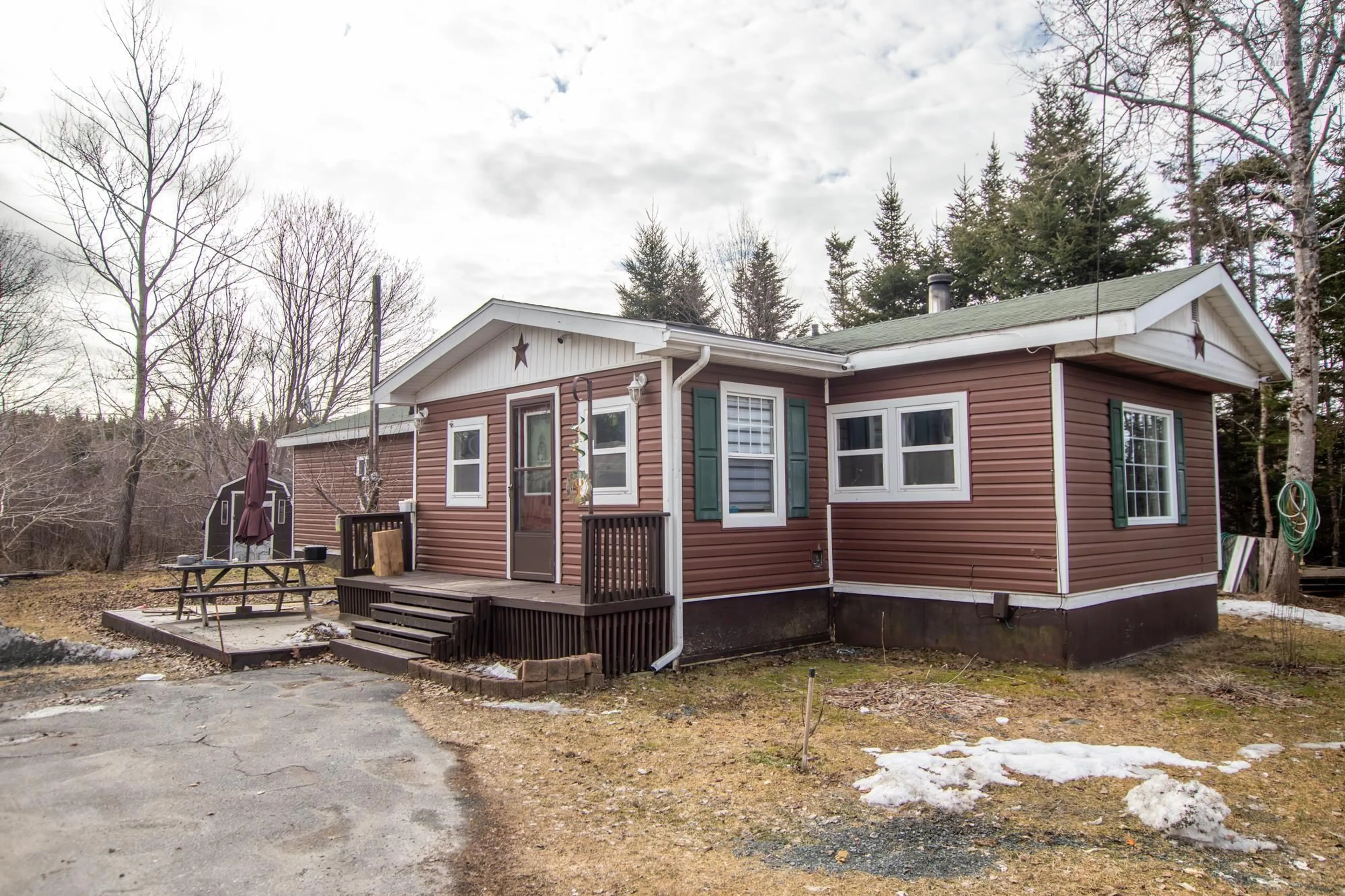 Home with vinyl exterior material, street for 193 Ostrea Lake Rd, Ostrea Lake Nova Scotia B0J 2L0