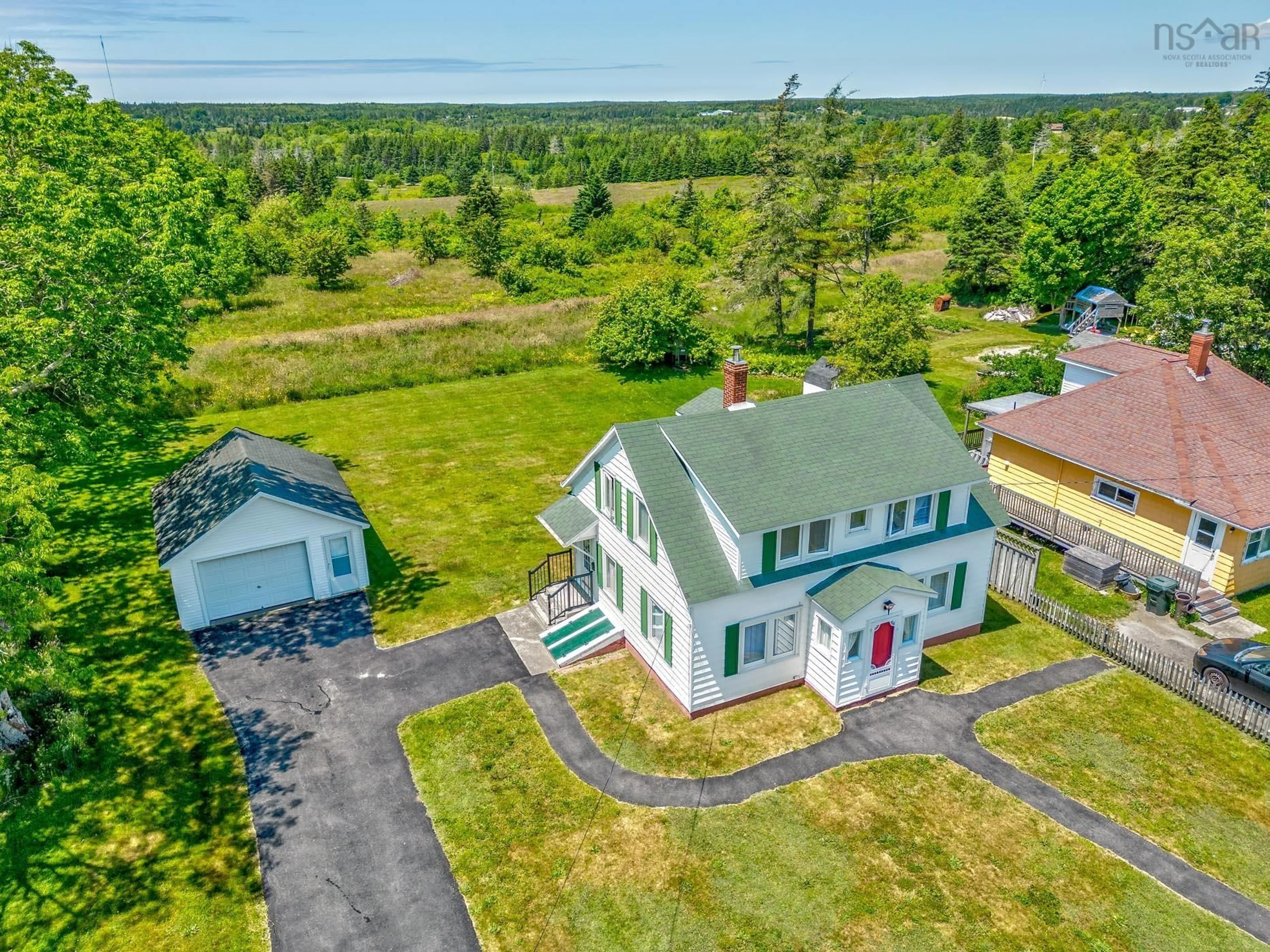 A pic from outside/outdoor area/front of a property/back of a property/a pic from drone, water/lake/river/ocean view for 853 Highway 340, South Ohio Nova Scotia B5A 5N1