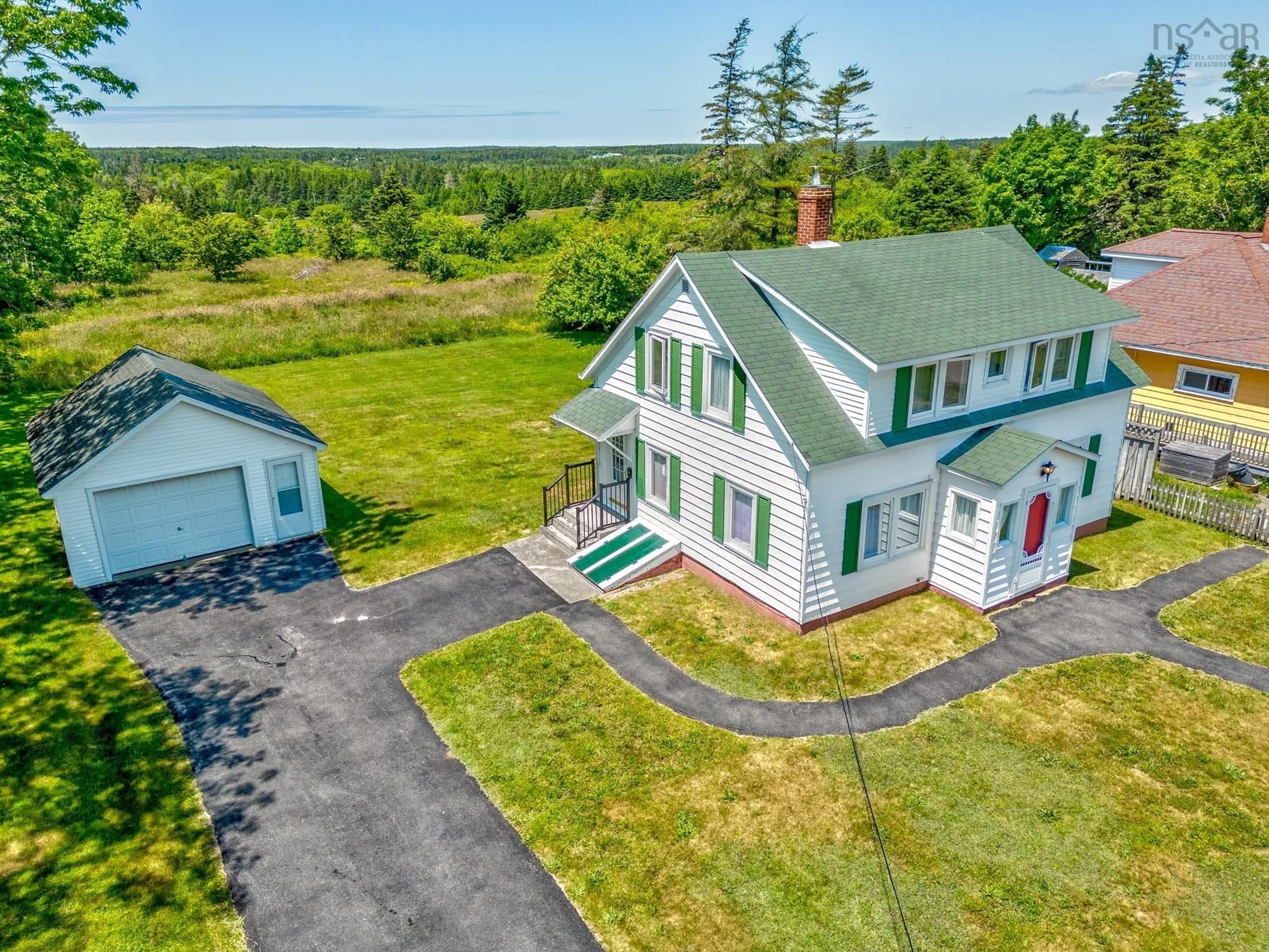 A pic from outside/outdoor area/front of a property/back of a property/a pic from drone, water/lake/river/ocean view for 853 Highway 340, South Ohio Nova Scotia B5A 5N1