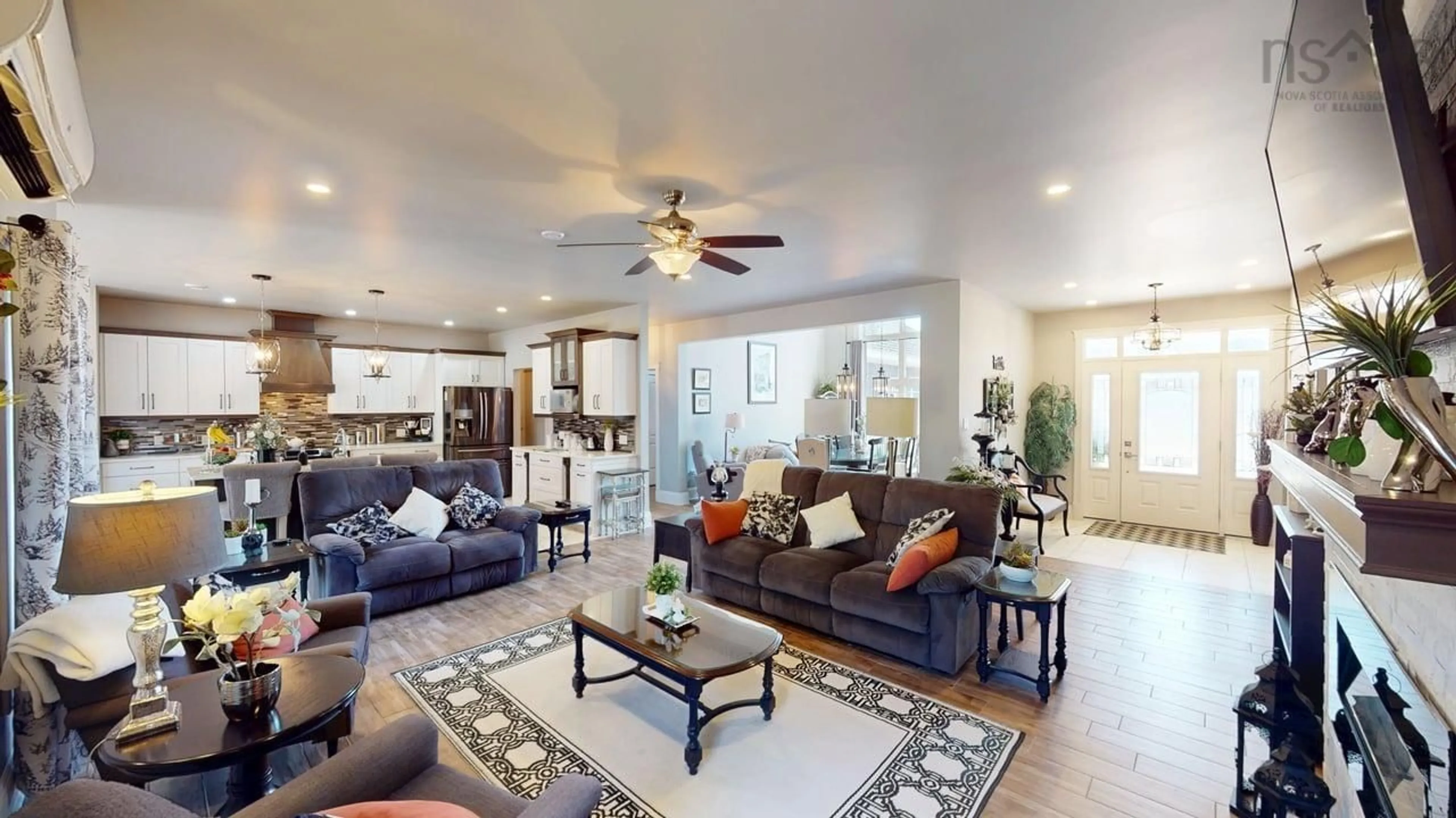 Living room with furniture, ceramic/tile floor for 1910 West St, Westville Nova Scotia B0K 2A0