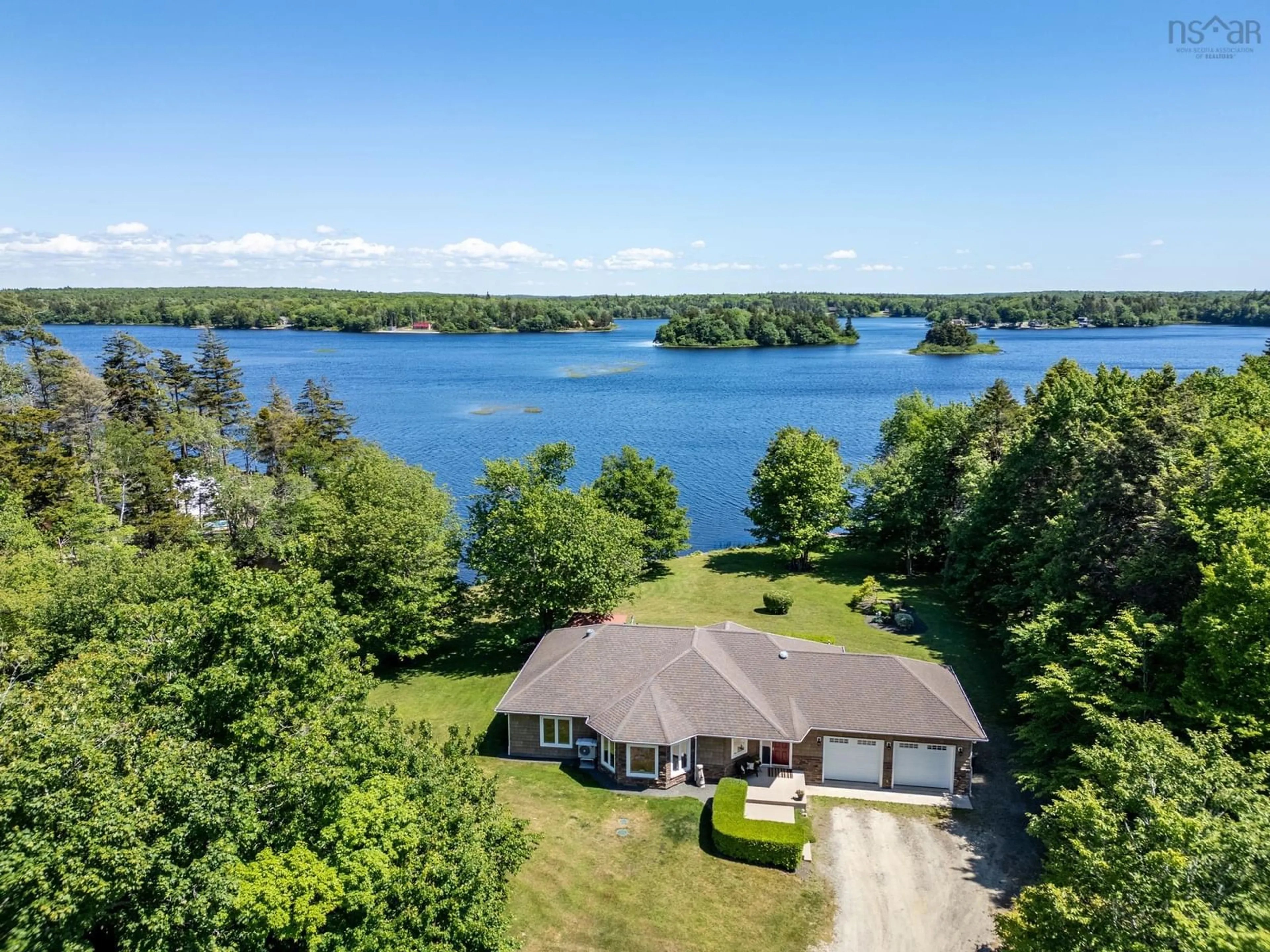 A pic from outside/outdoor area/front of a property/back of a property/a pic from drone, water/lake/river/ocean view for 4400 Second Division Road, Concession Nova Scotia B0W 1M0