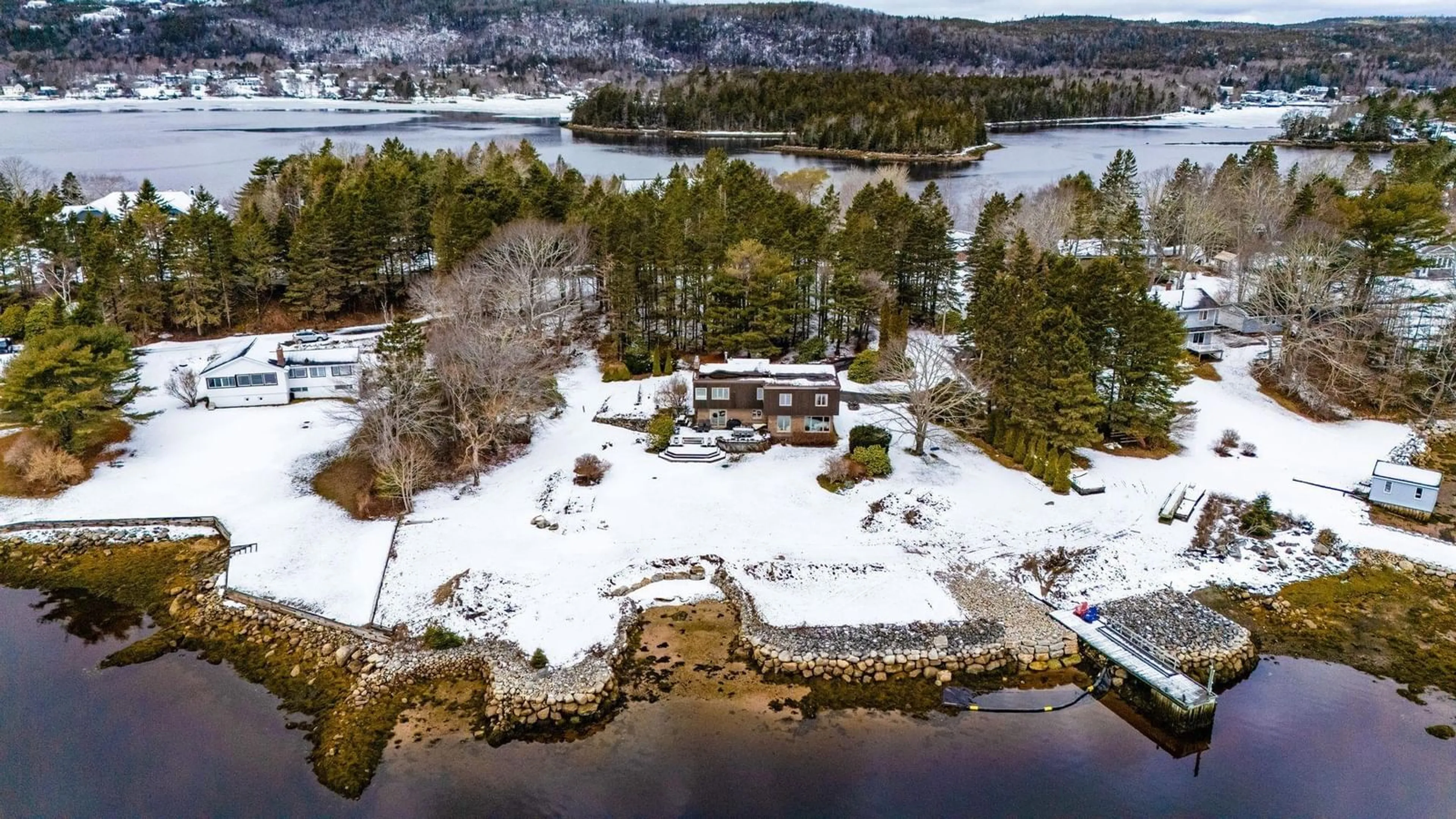 A pic from outside/outdoor area/front of a property/back of a property/a pic from drone, water/lake/river/ocean view for 350 Viewmount Dr, Head Of St. Margarets Bay Nova Scotia B3Z 2G3