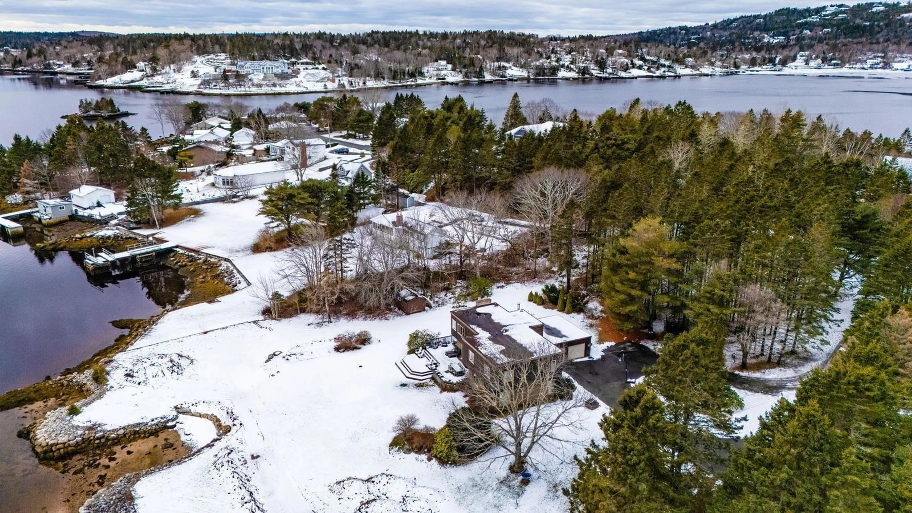 A pic from outside/outdoor area/front of a property/back of a property/a pic from drone, water/lake/river/ocean view for 350 Viewmount Dr, Head Of St. Margarets Bay Nova Scotia B3Z 2G3