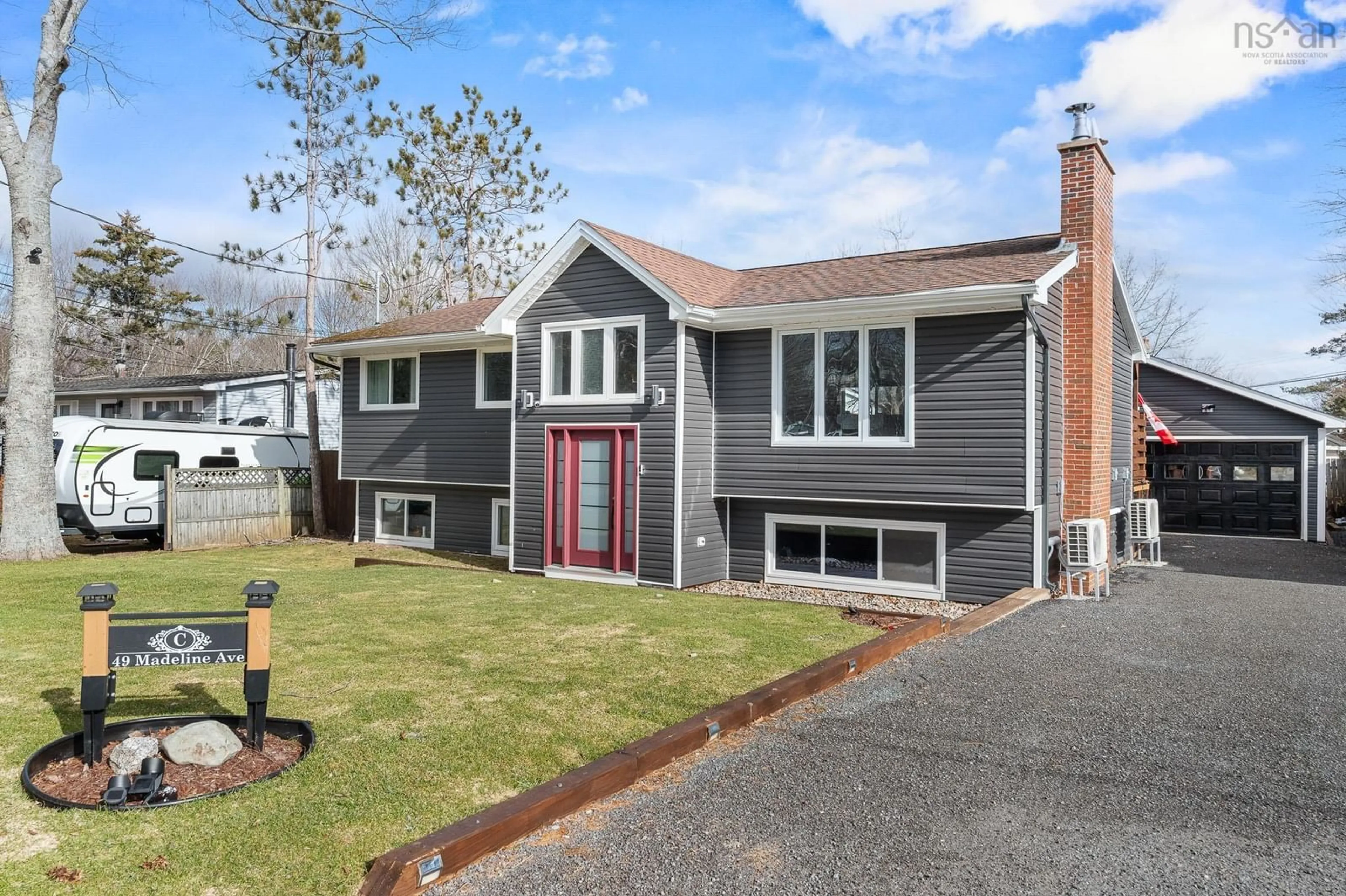 Home with vinyl exterior material, street for 49 Madeline Ave, Lower Sackville Nova Scotia B4C 2L8