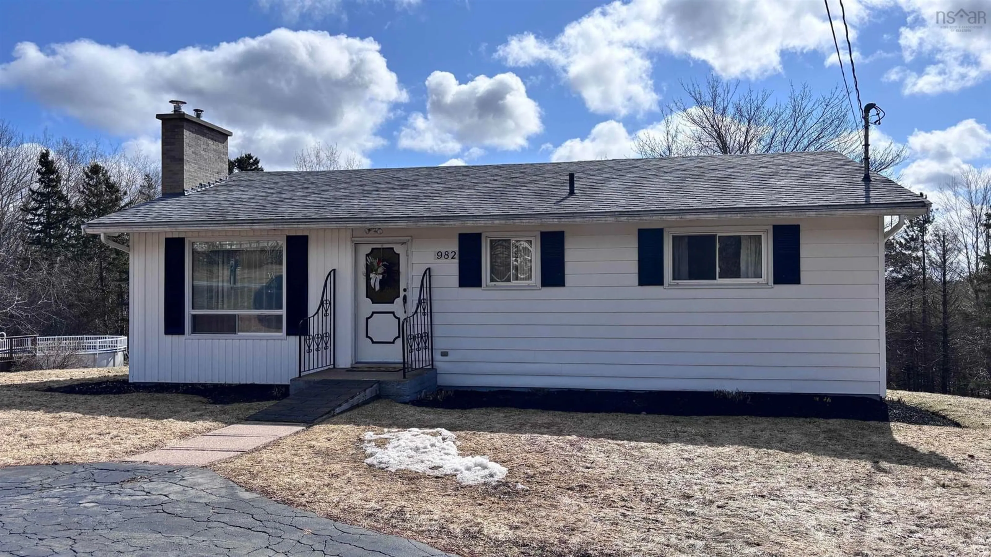 Home with vinyl exterior material, street for 982 Pictou Rd, East Mountain Nova Scotia B6L 2N5