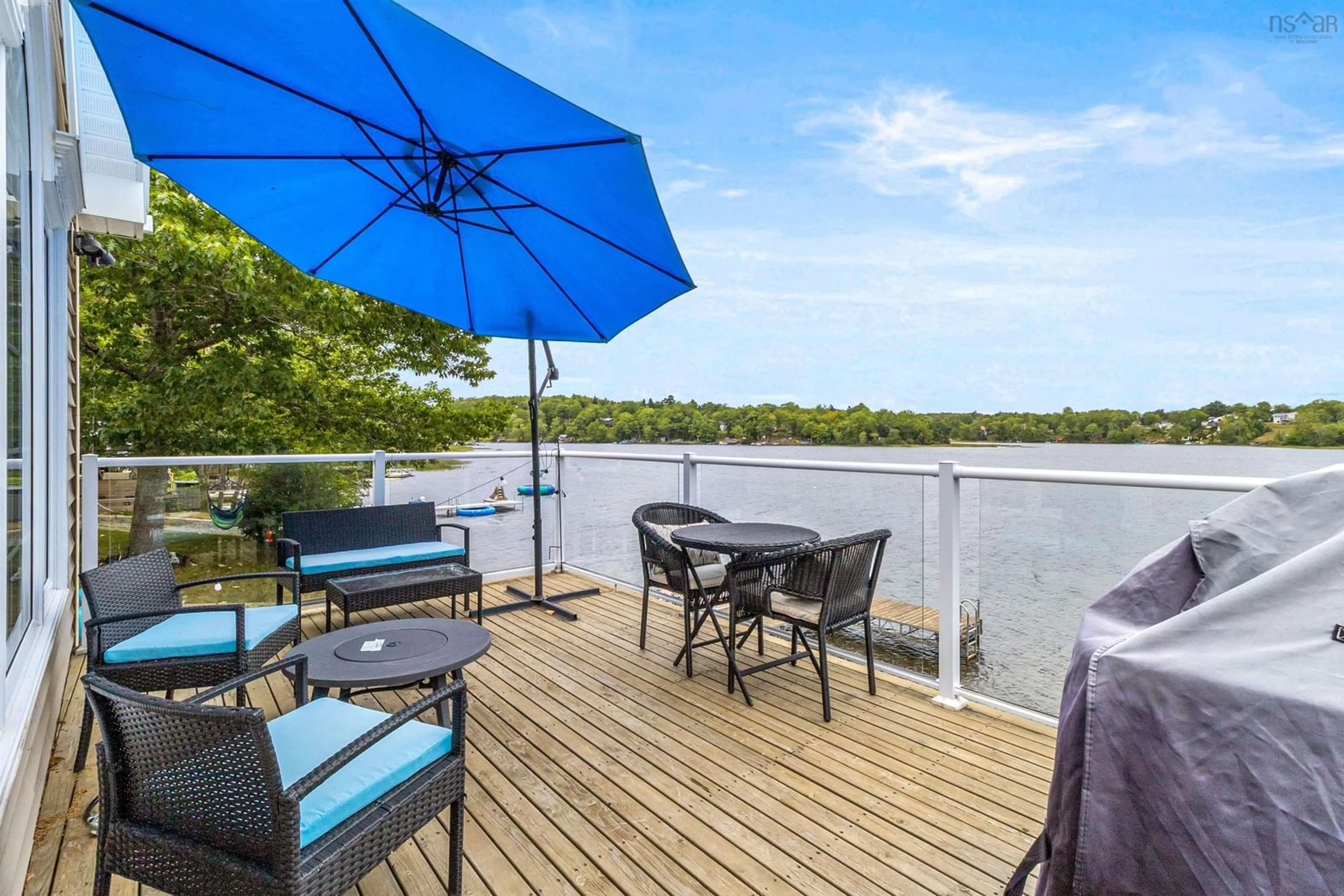 Patio, water/lake/river/ocean view for 385 Lakeview Ave, Middle Sackville Nova Scotia B4E 3B6