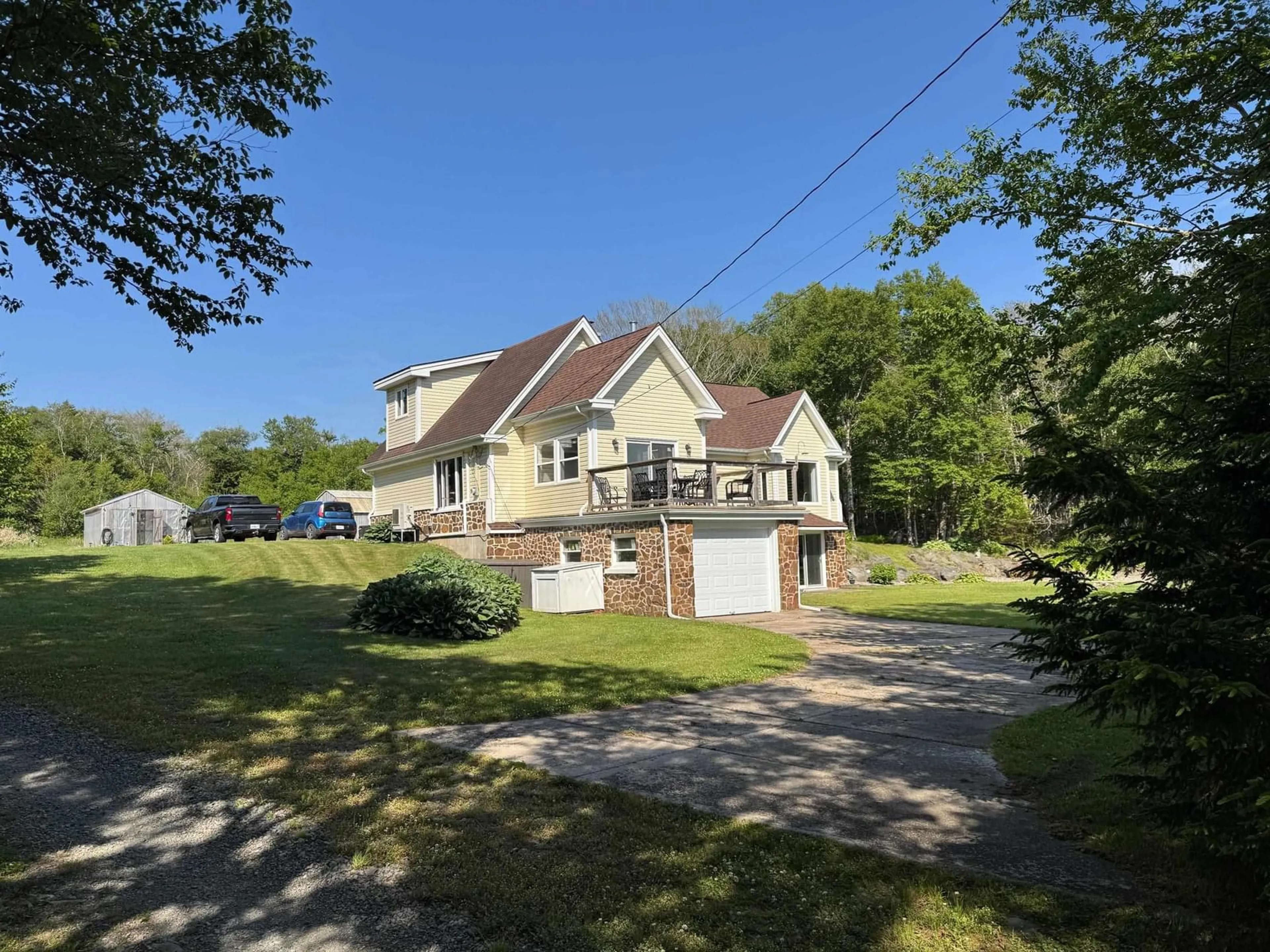 A pic from outside/outdoor area/front of a property/back of a property/a pic from drone, street for 559 P F Comeau Rd, Comeauville Nova Scotia B0W 1M0