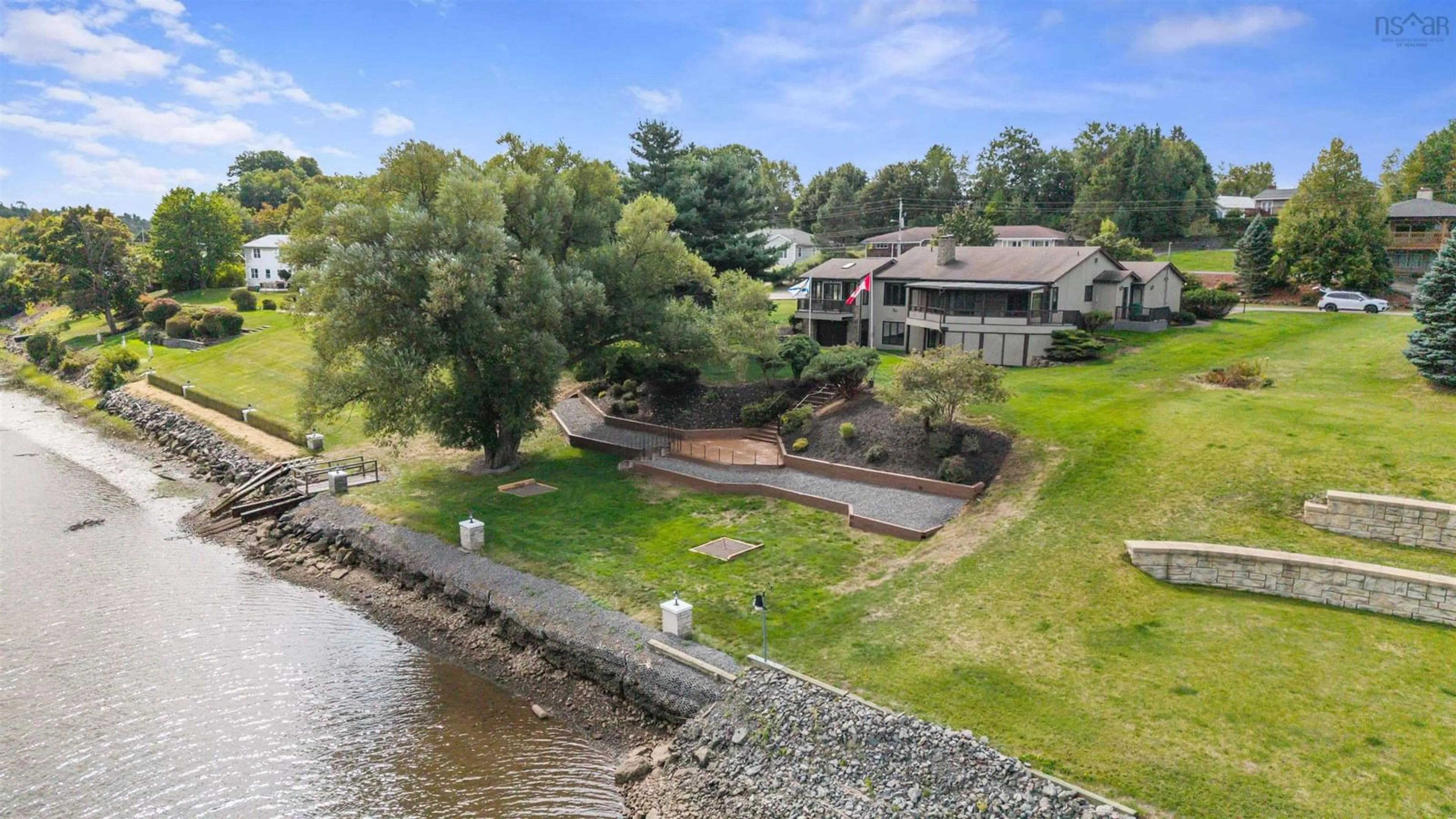A pic from outside/outdoor area/front of a property/back of a property/a pic from drone, water/lake/river/ocean view for 489 Terrace St, New Glasgow Nova Scotia B2H 5J6