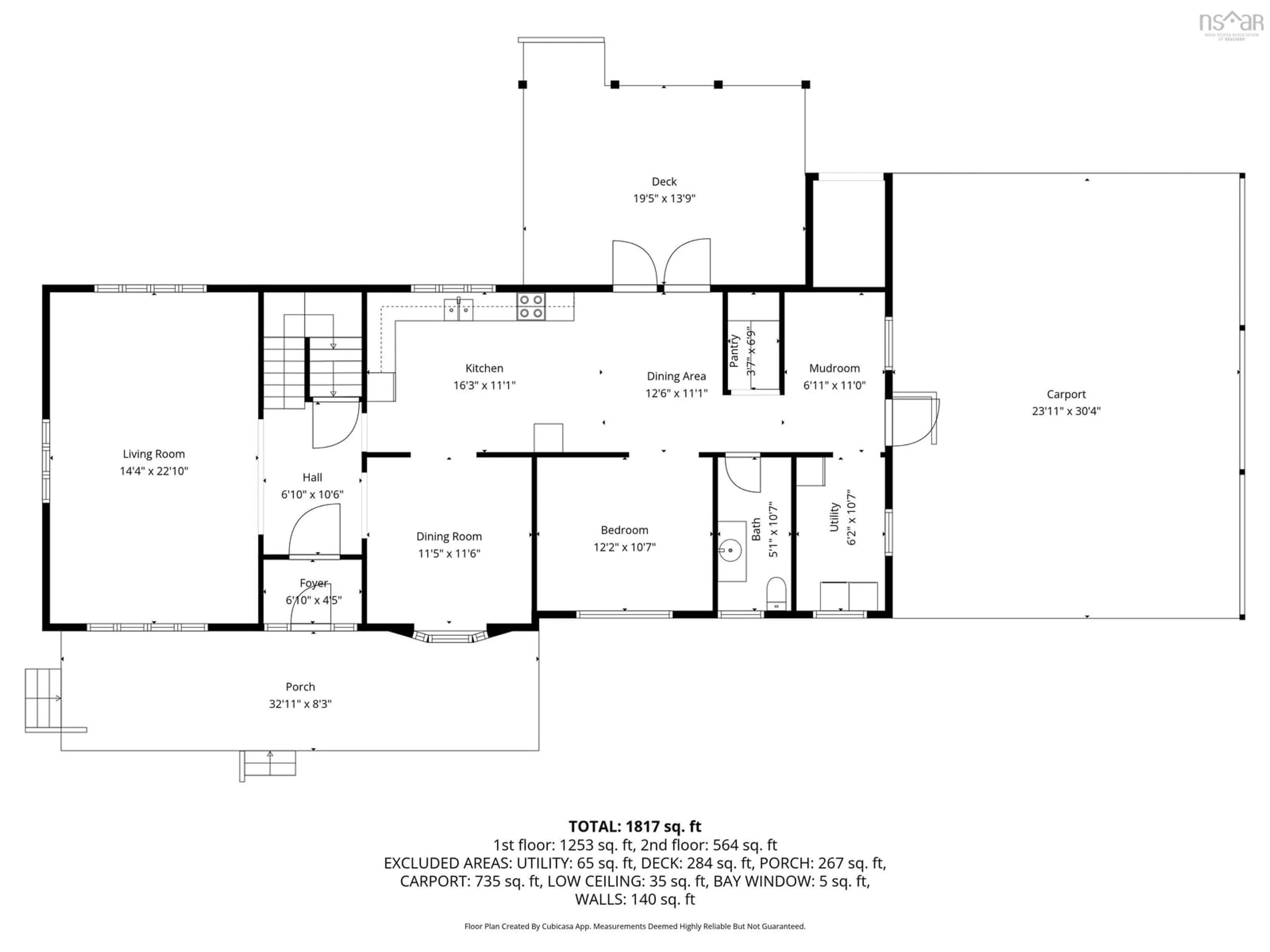 Floor plan for 1223 Northfield Rd, Maitland Nova Scotia B0J 1E0