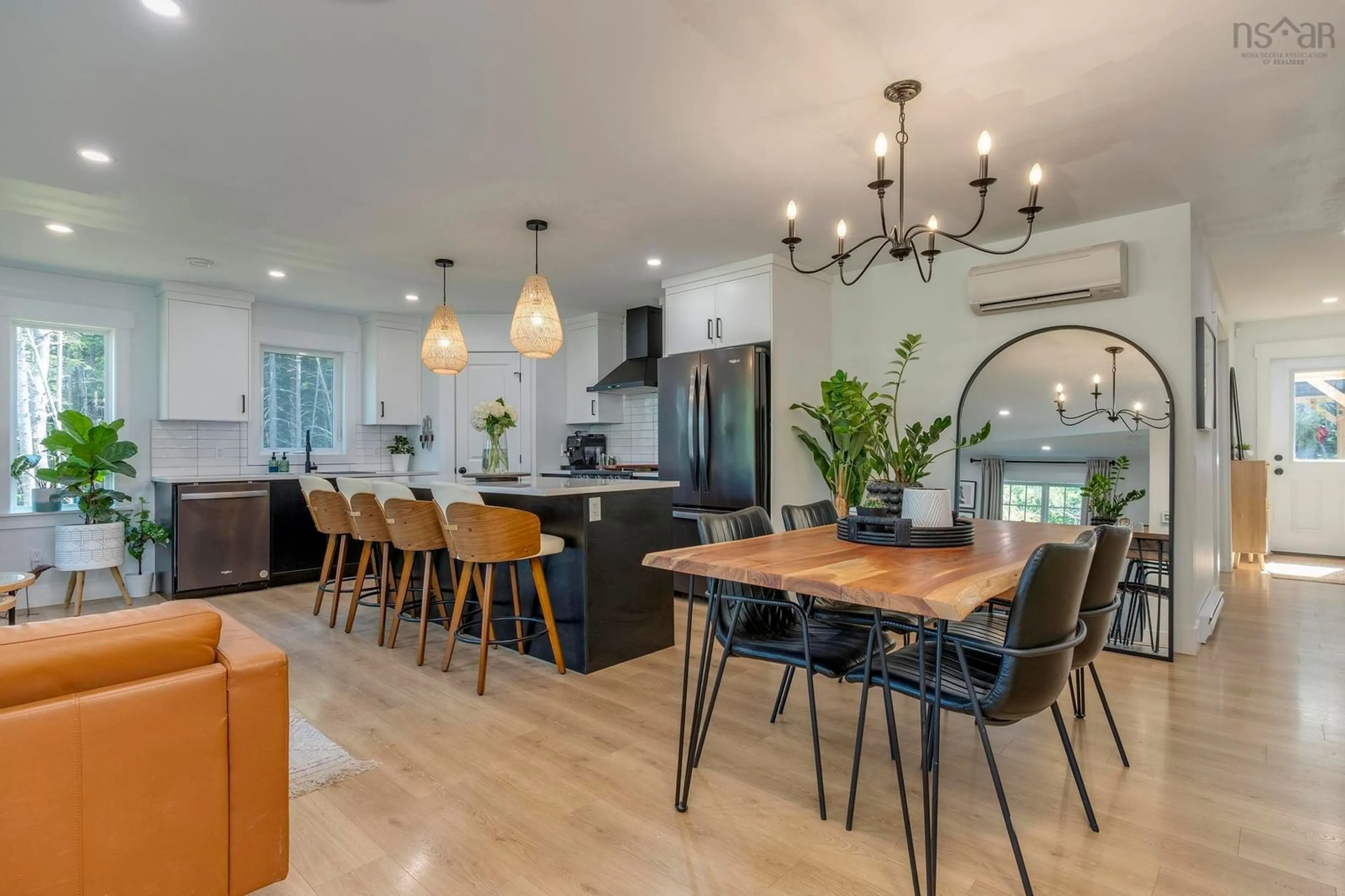 Open concept kitchen, wood/laminate floor for 4838 Highway 2, Wellington Nova Scotia B2T 1B6