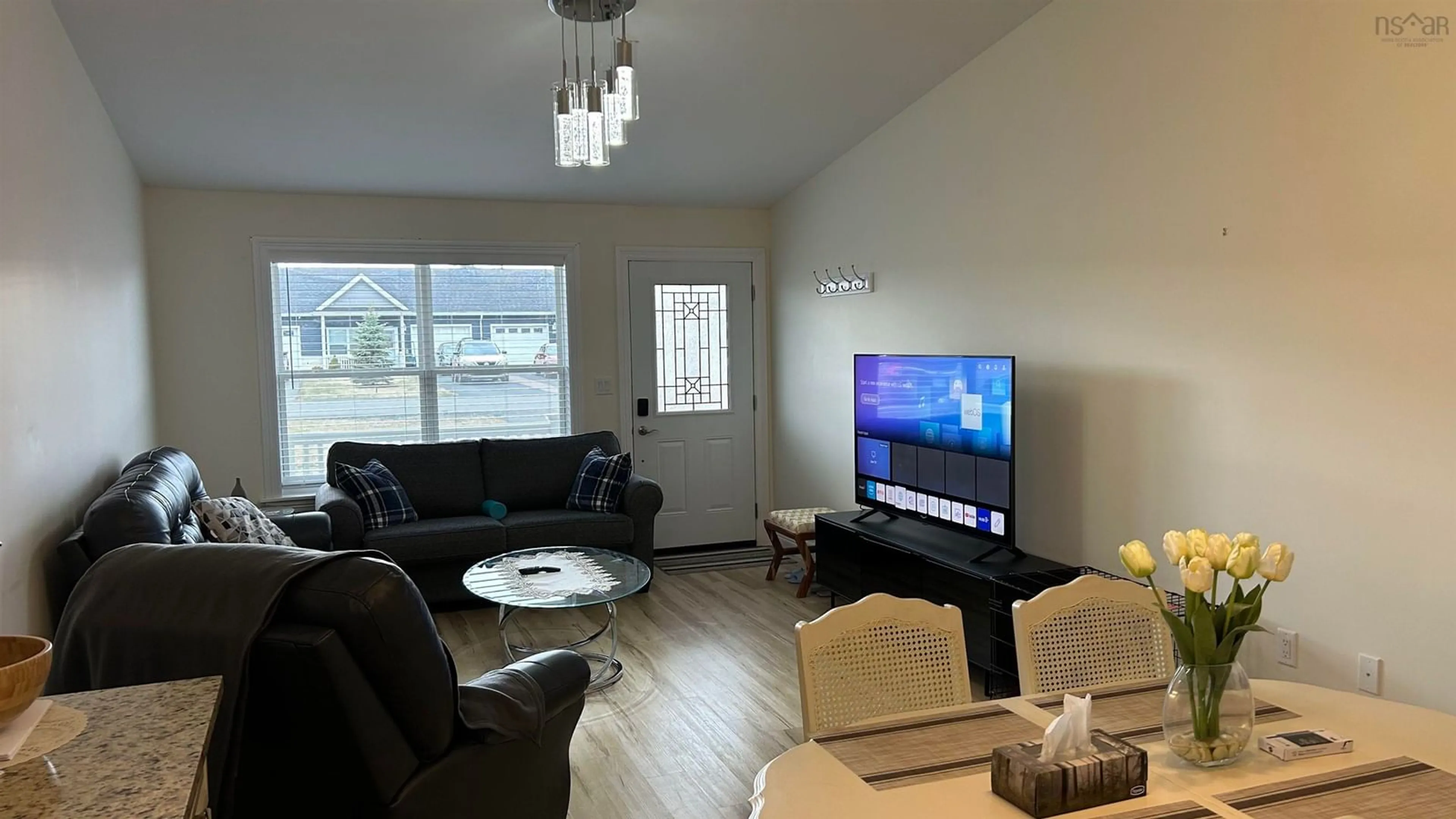 Living room with furniture, wood/laminate floor for 41 Covington Pl, Bible Hill Nova Scotia B2N 0J9
