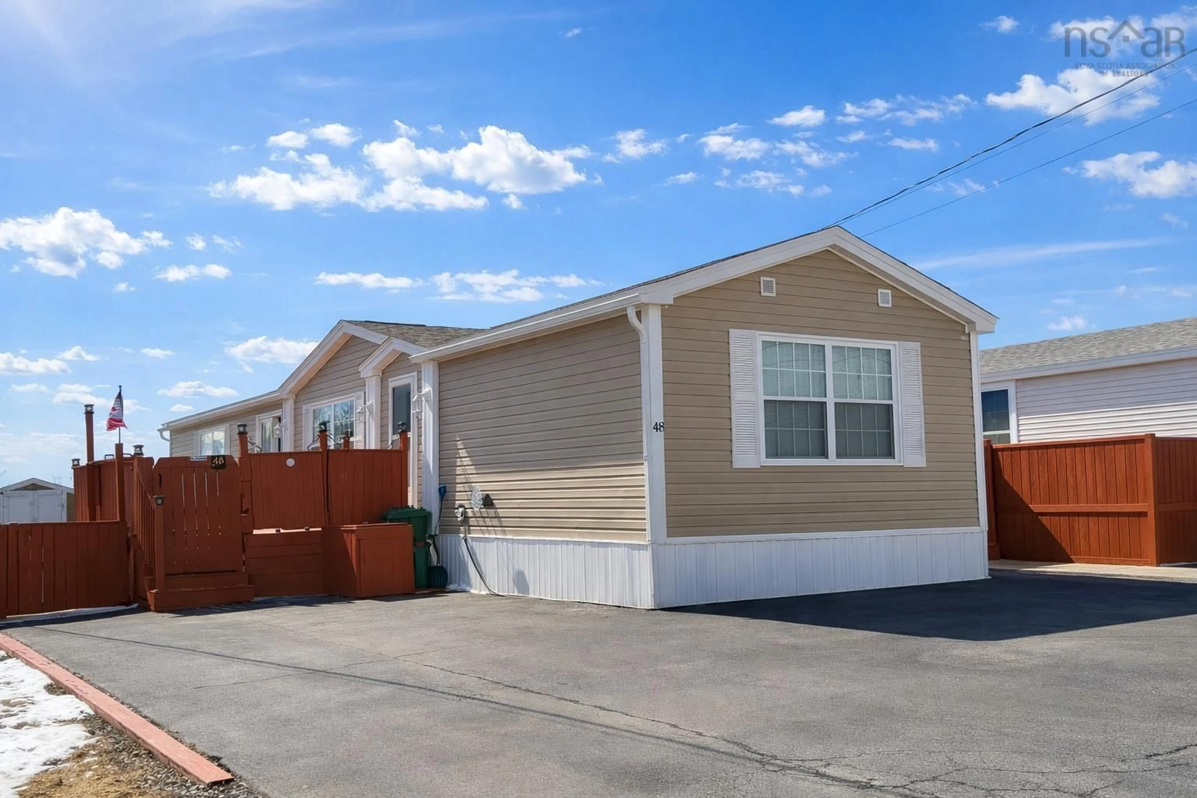 Home with vinyl exterior material, street for 48 Manor Dr, Sackville Nova Scotia B4C 2P1