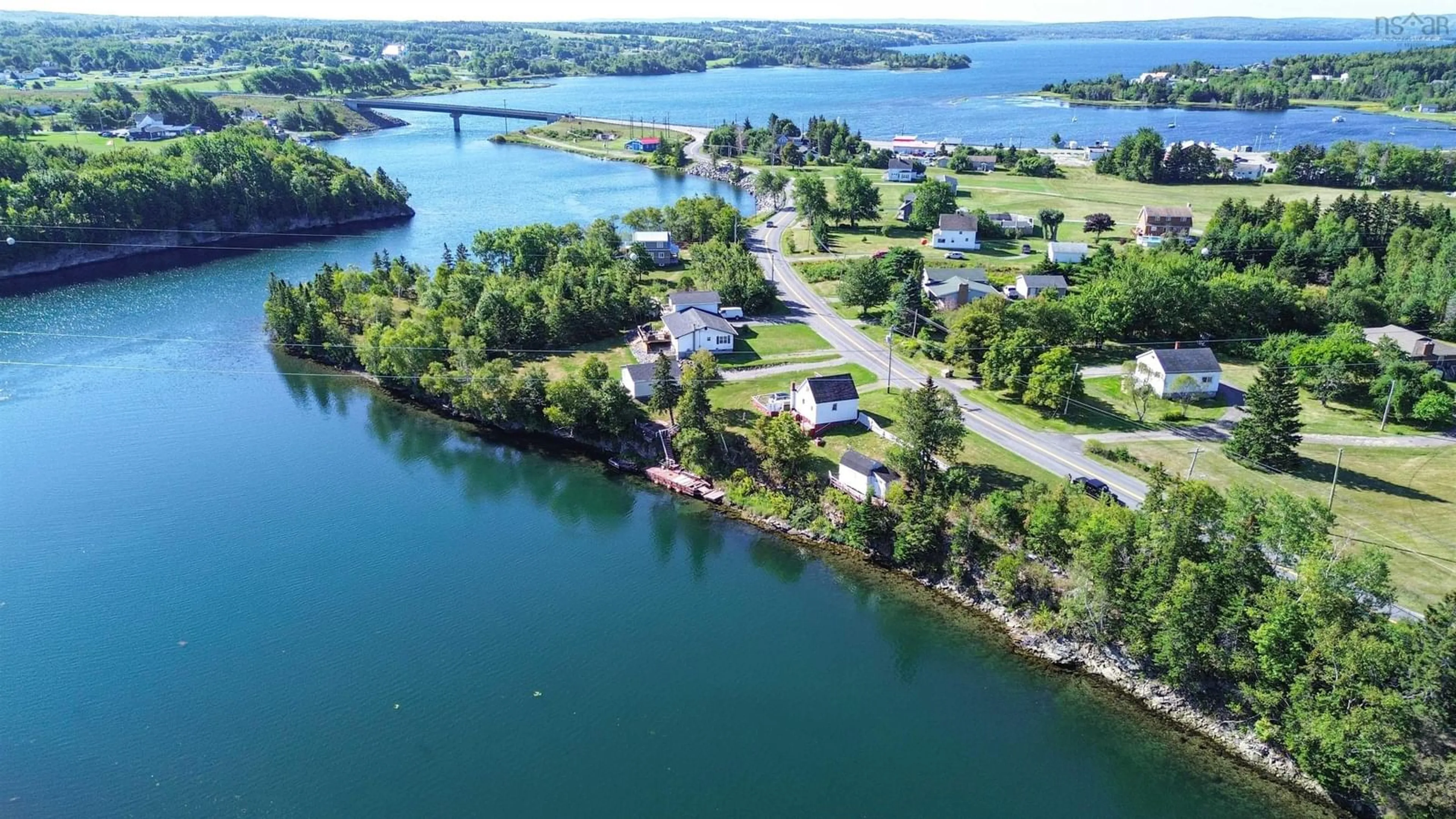 A pic from outside/outdoor area/front of a property/back of a property/a pic from drone, water/lake/river/ocean view for 48 Point Aconi Rd, Point Aconi Nova Scotia B1Y 2M8