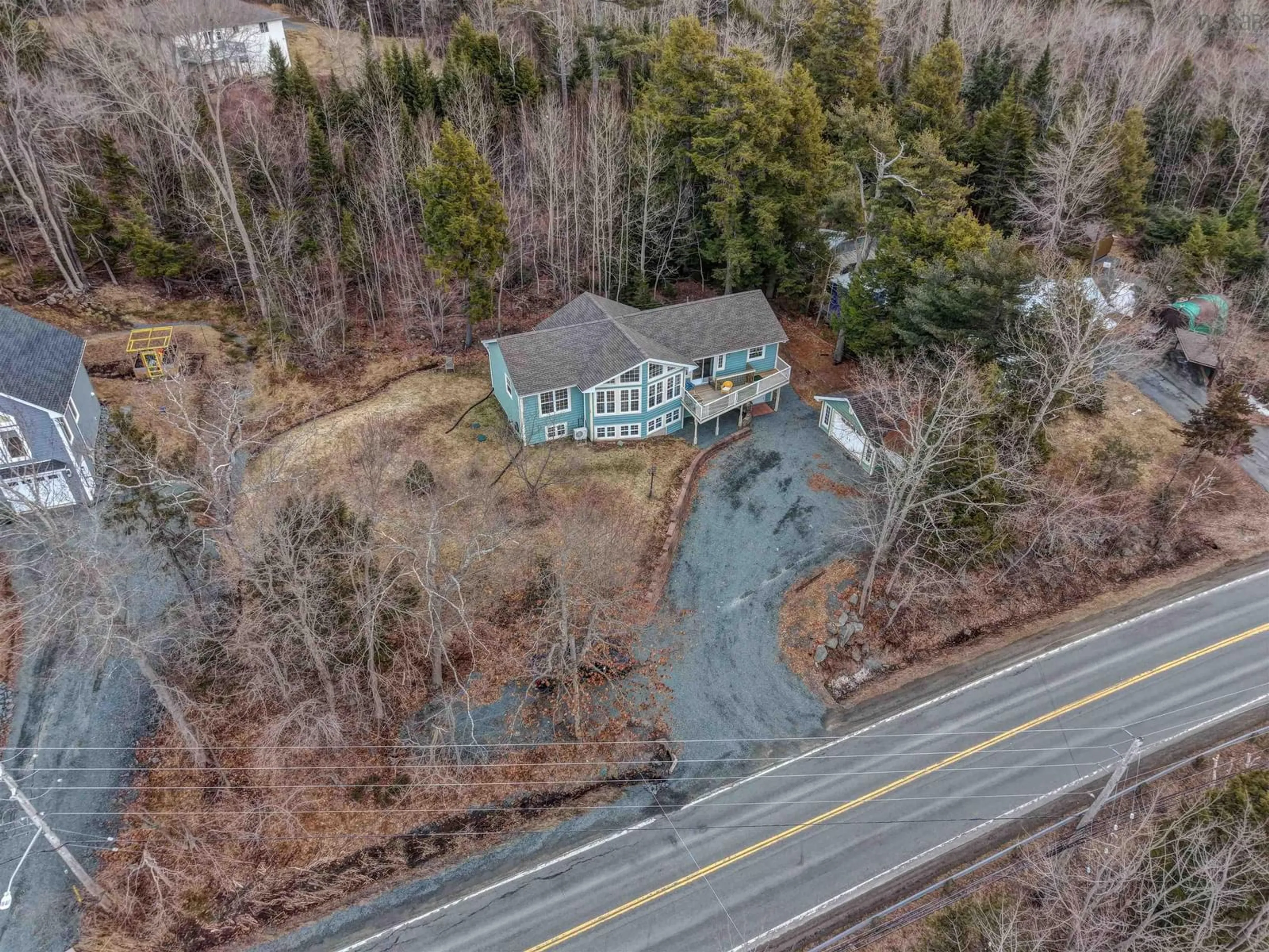 A pic from outside/outdoor area/front of a property/back of a property/a pic from drone, unknown for 4038 Highway 2, Fletchers Lake Nova Scotia B2T 1A3