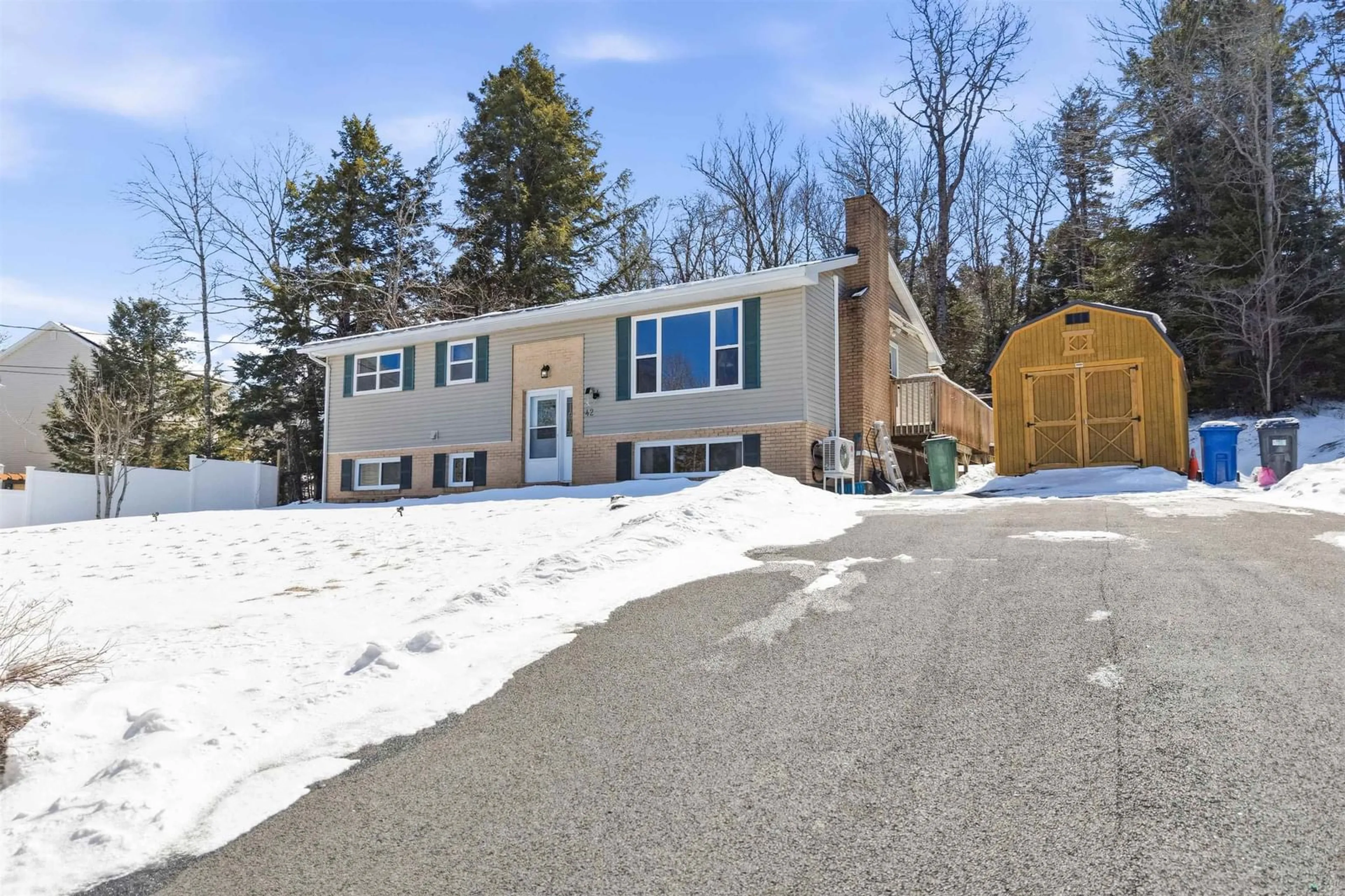 Home with vinyl exterior material, street for 42 Meadow Dr, Beaver Bank Nova Scotia B4G 1B5