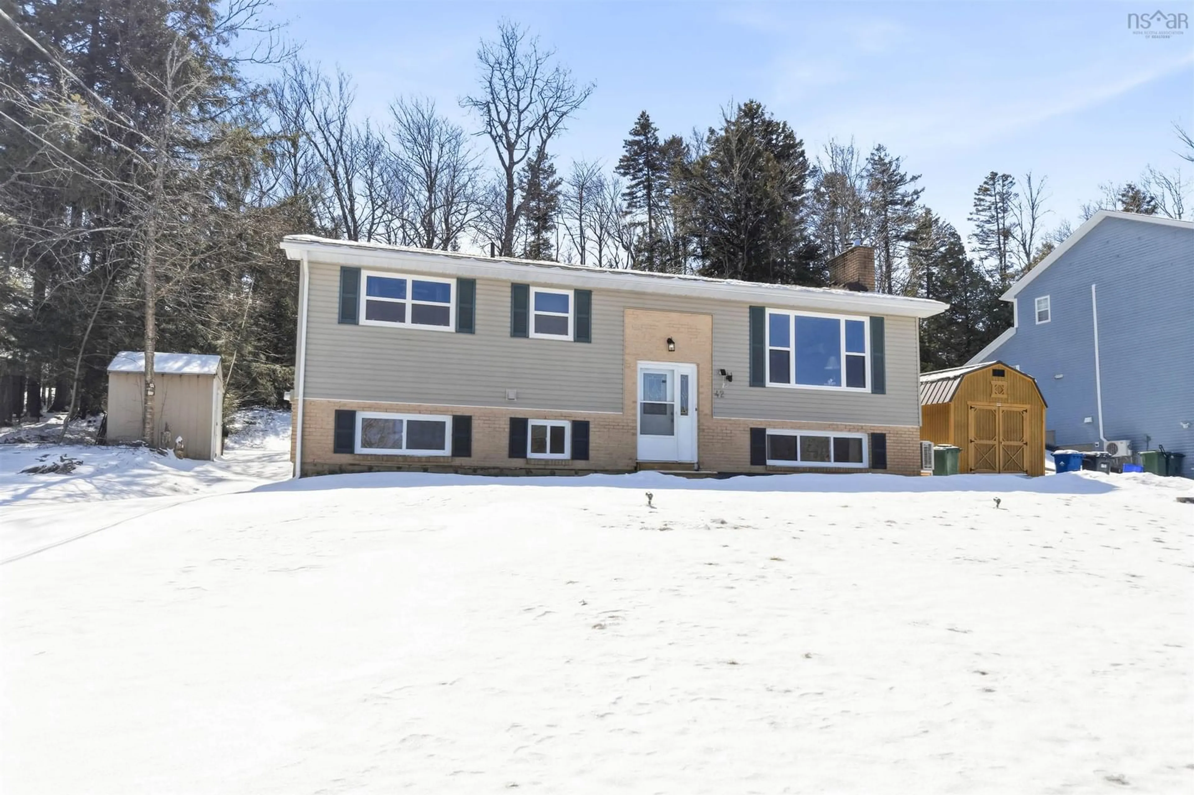 Home with vinyl exterior material, street for 42 Meadow Dr, Beaver Bank Nova Scotia B4G 1B5