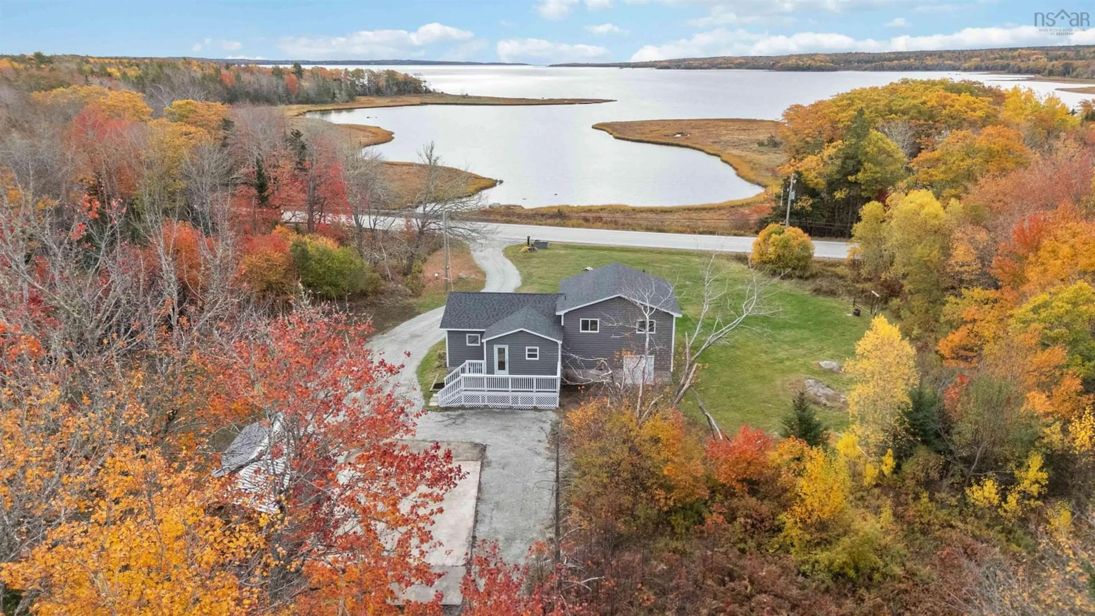 A pic from outside/outdoor area/front of a property/back of a property/a pic from drone, water/lake/river/ocean view for 10302 Highway 3, Port Joli Nova Scotia B0T 1S0