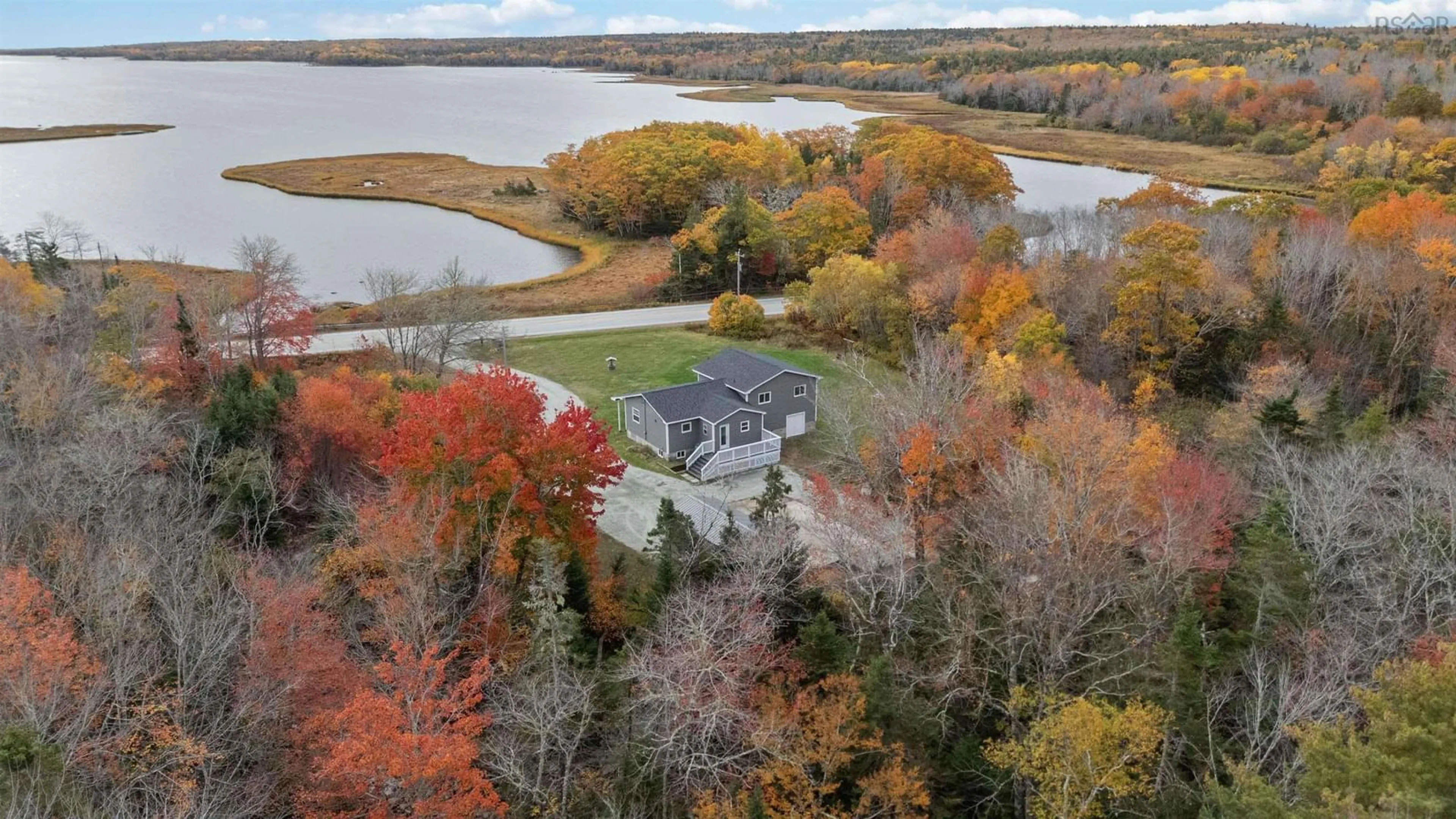 A pic from outside/outdoor area/front of a property/back of a property/a pic from drone, water/lake/river/ocean view for 10302 Highway 3, Port Joli Nova Scotia B0T 1S0