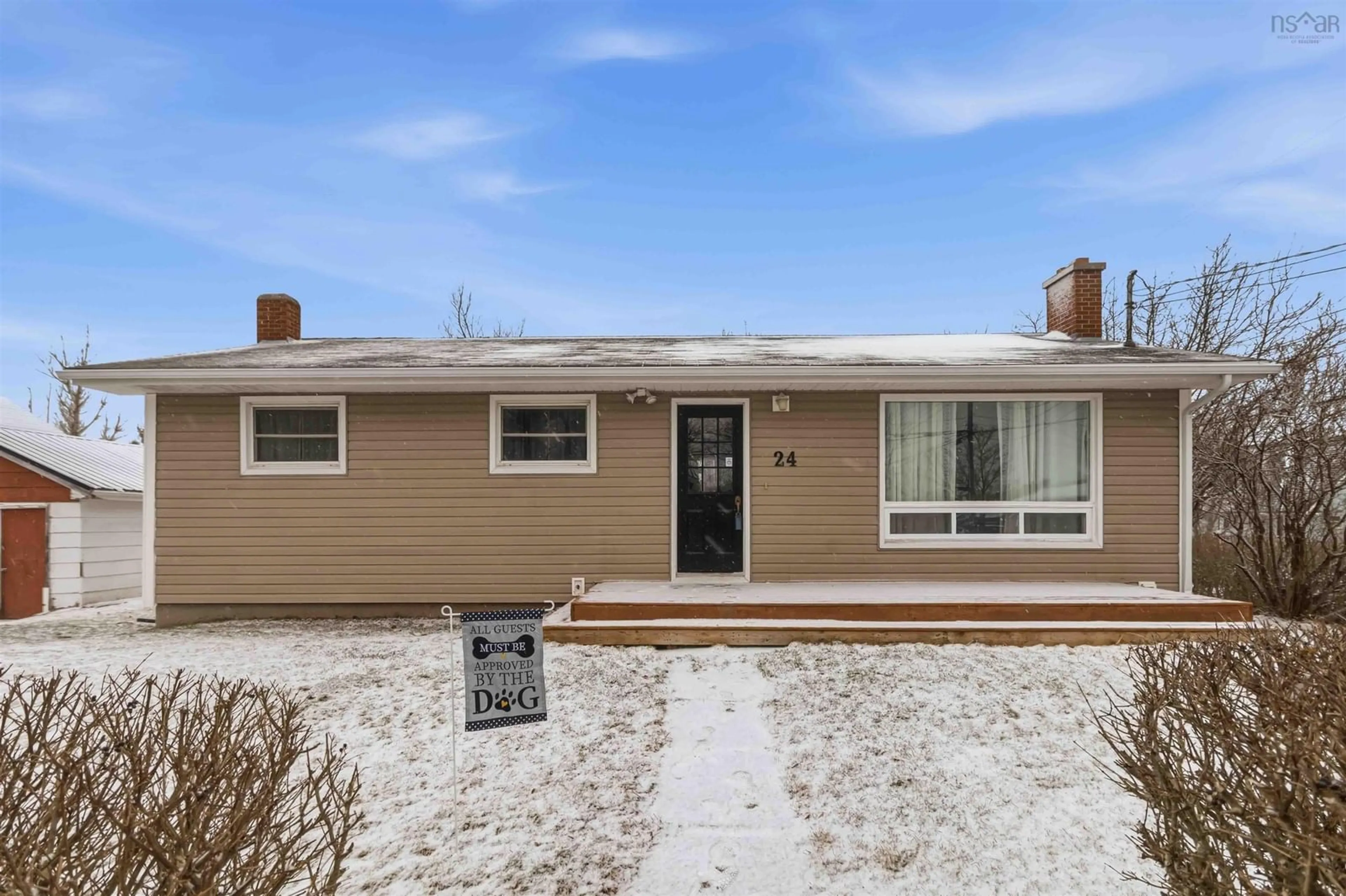 Home with vinyl exterior material, street for 24 Tower Rd, Stewiacke Nova Scotia B0N 2J0