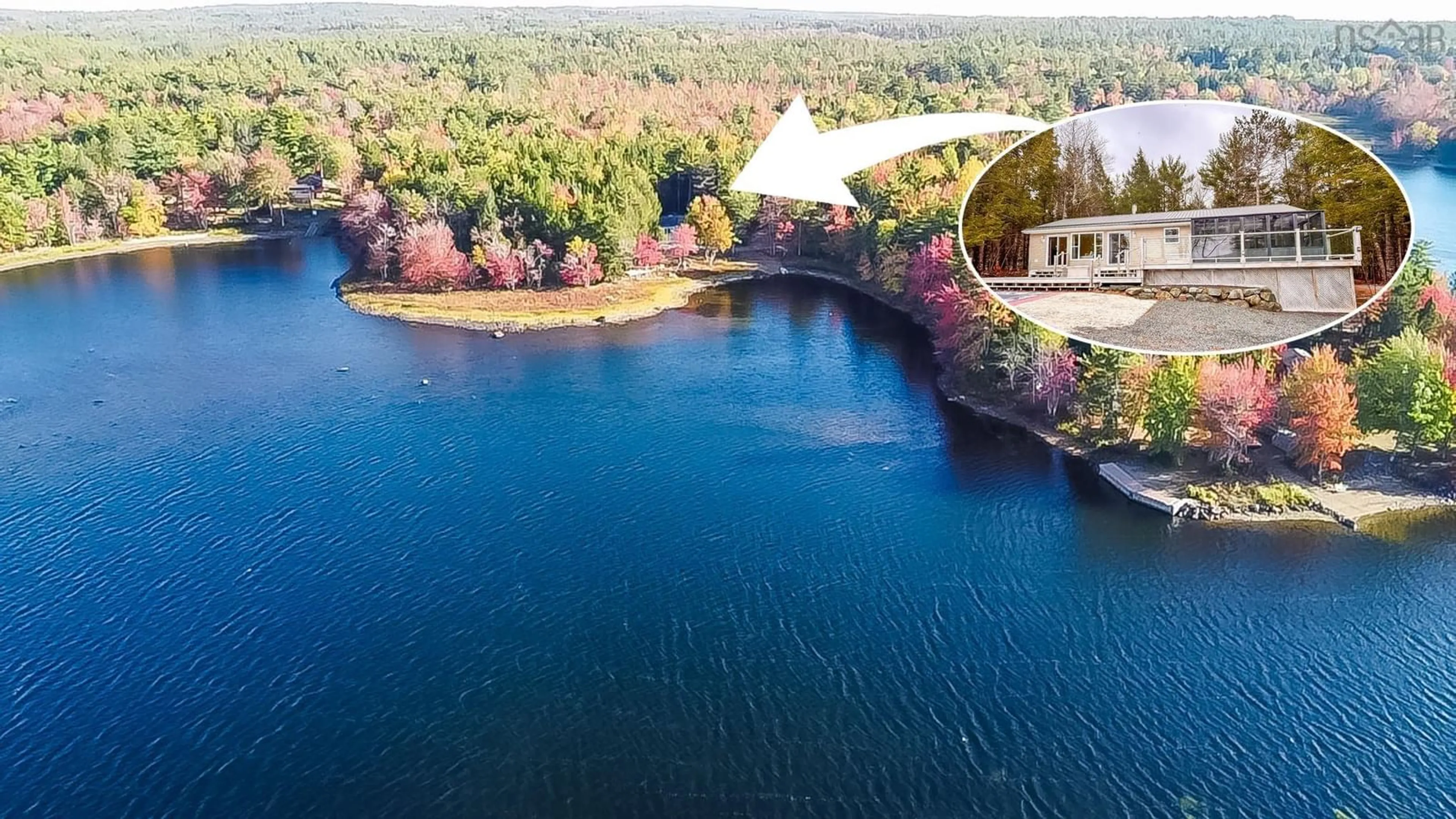 A pic from outside/outdoor area/front of a property/back of a property/a pic from drone, water/lake/river/ocean view for 54 Charlotte Lane, Greenfield Nova Scotia B0T 1E0