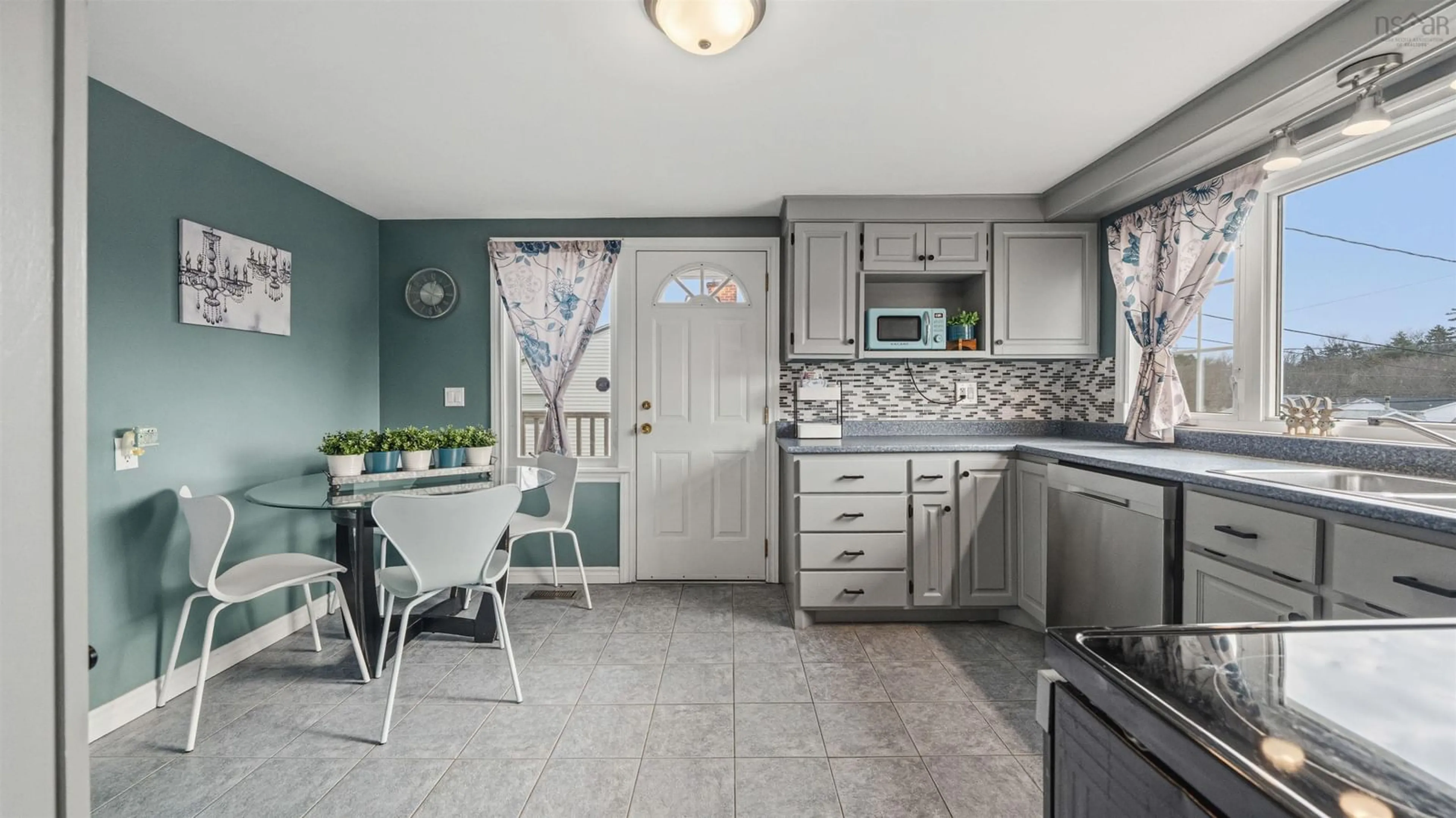 Open concept kitchen, ceramic/tile floor for 28 Irene Ave, Lower Sackville Nova Scotia B4G 1A5
