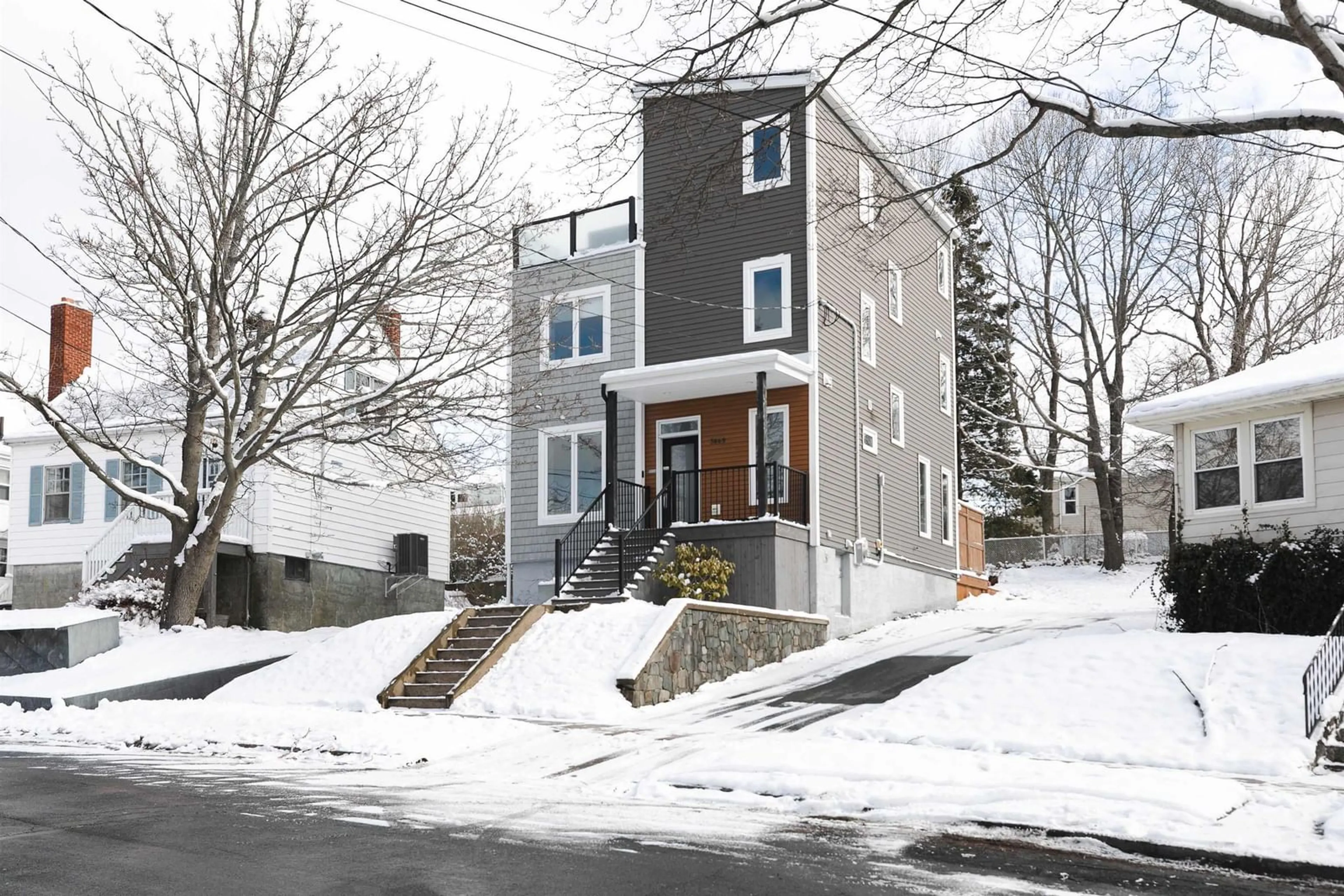 Home with brick exterior material, street for 3669 Basinview Dr, Halifax Nova Scotia B3K 4Z7