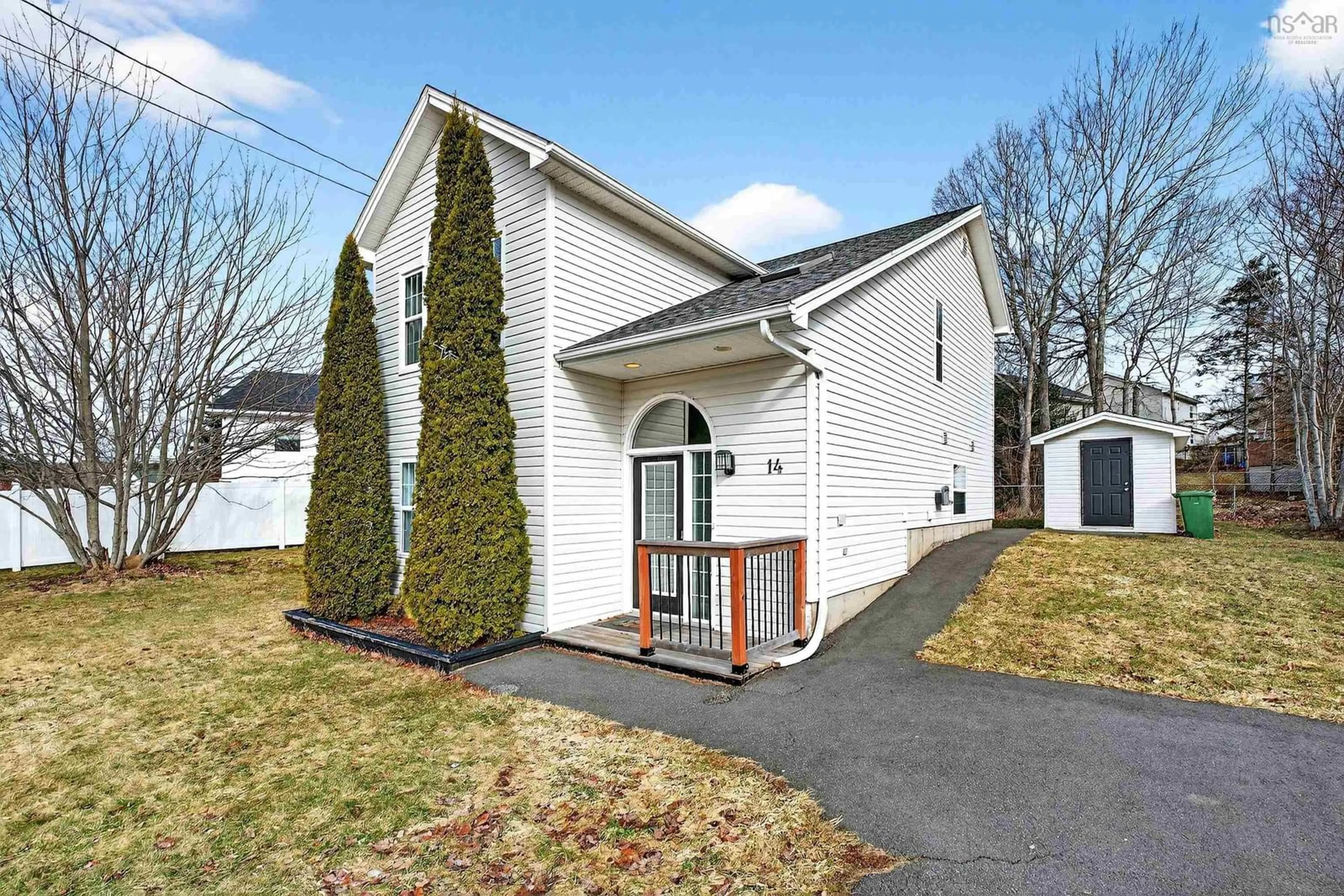Home with vinyl exterior material, street for 14 Bucheron Cres, Sackville Nova Scotia B4E 3E6
