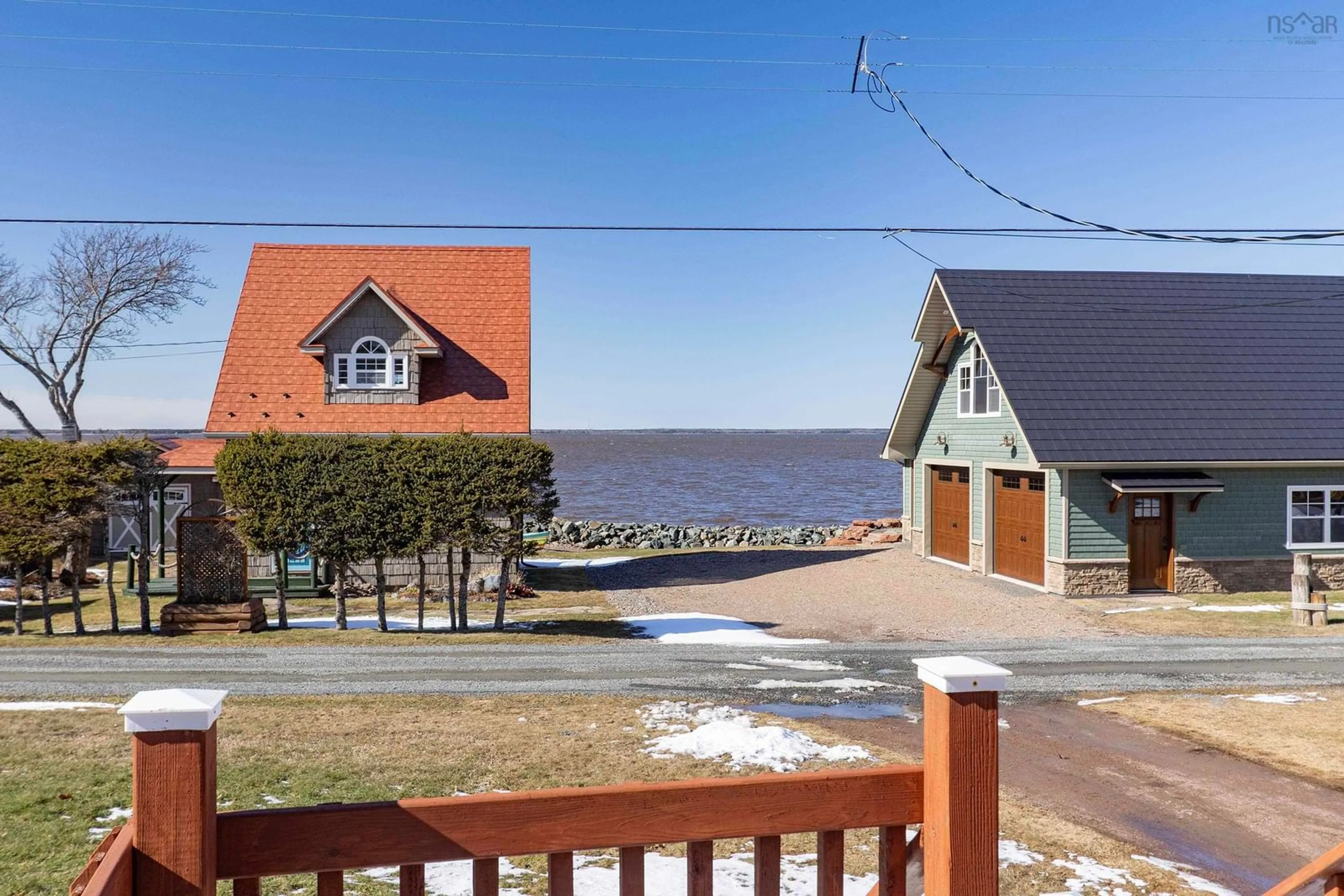 A pic from outside/outdoor area/front of a property/back of a property/a pic from drone, water/lake/river/ocean view for 110 Jackson Point Rd, Tidnish Bridge Nova Scotia B4H 3X9