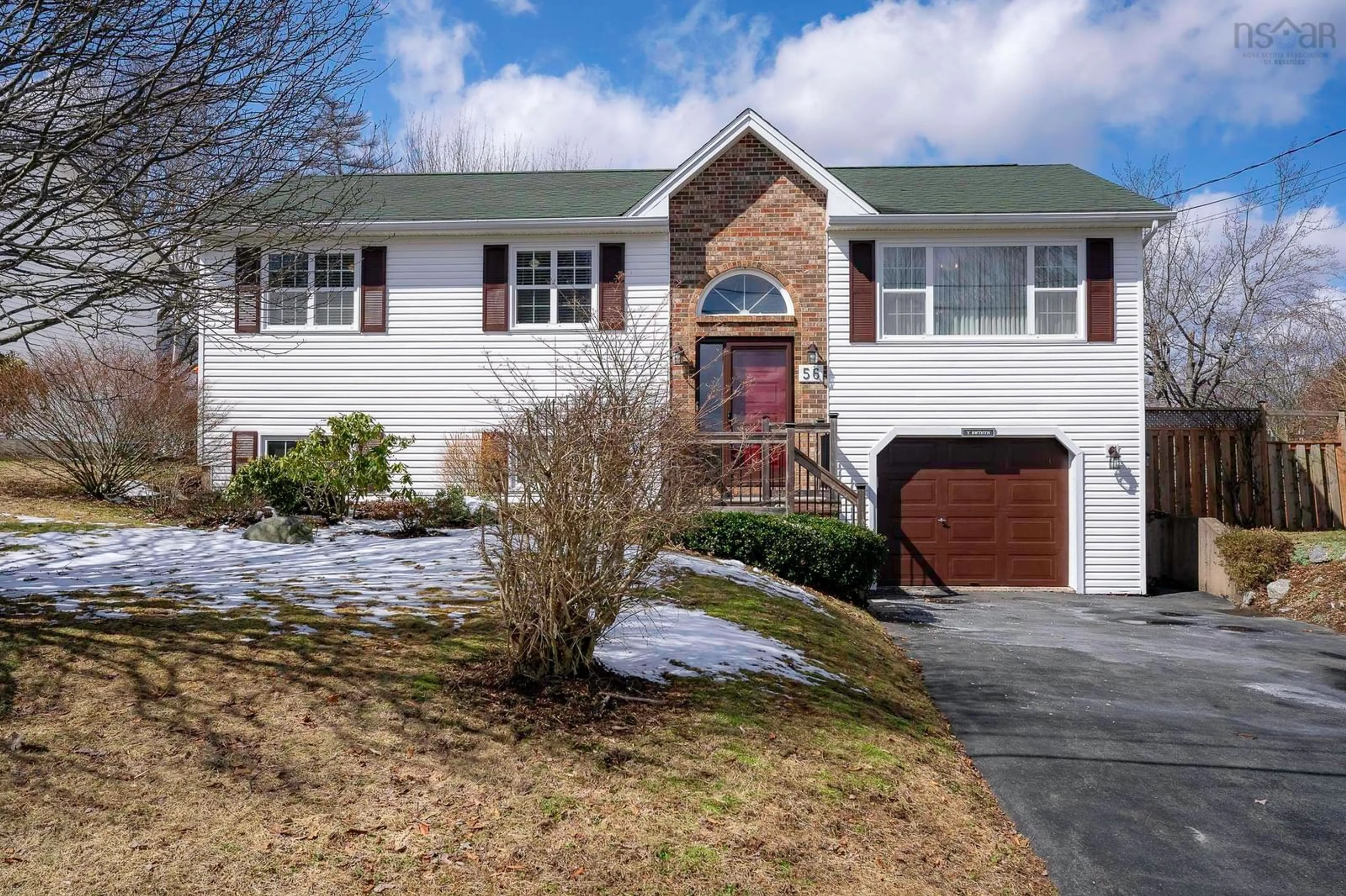 Home with vinyl exterior material, street for 56 Hallmark Ave, Lower Sackville Nova Scotia B4C 3P5