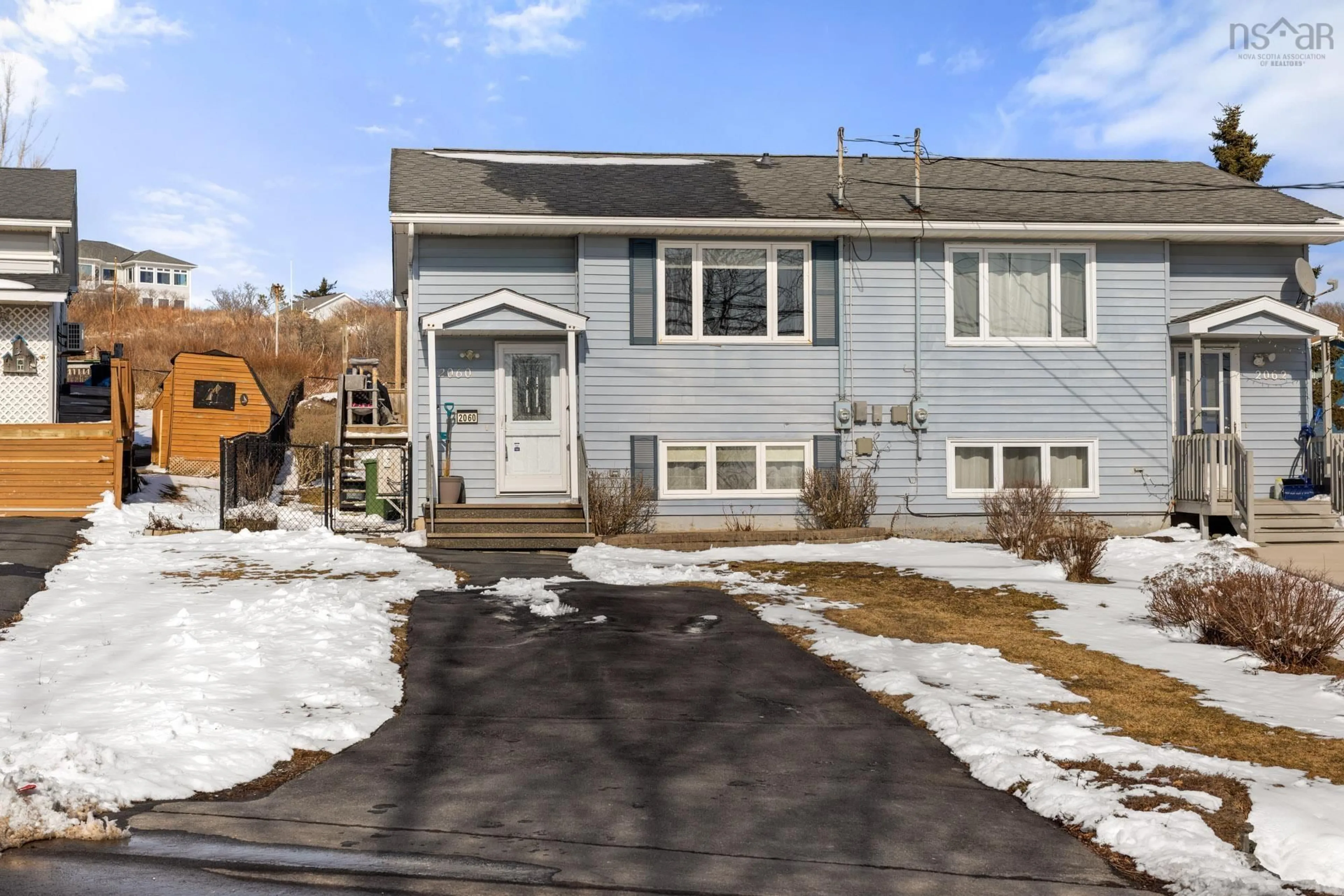 Home with vinyl exterior material, street for 2060 Caldwell Rd, Eastern Passage Nova Scotia B3G 1H7