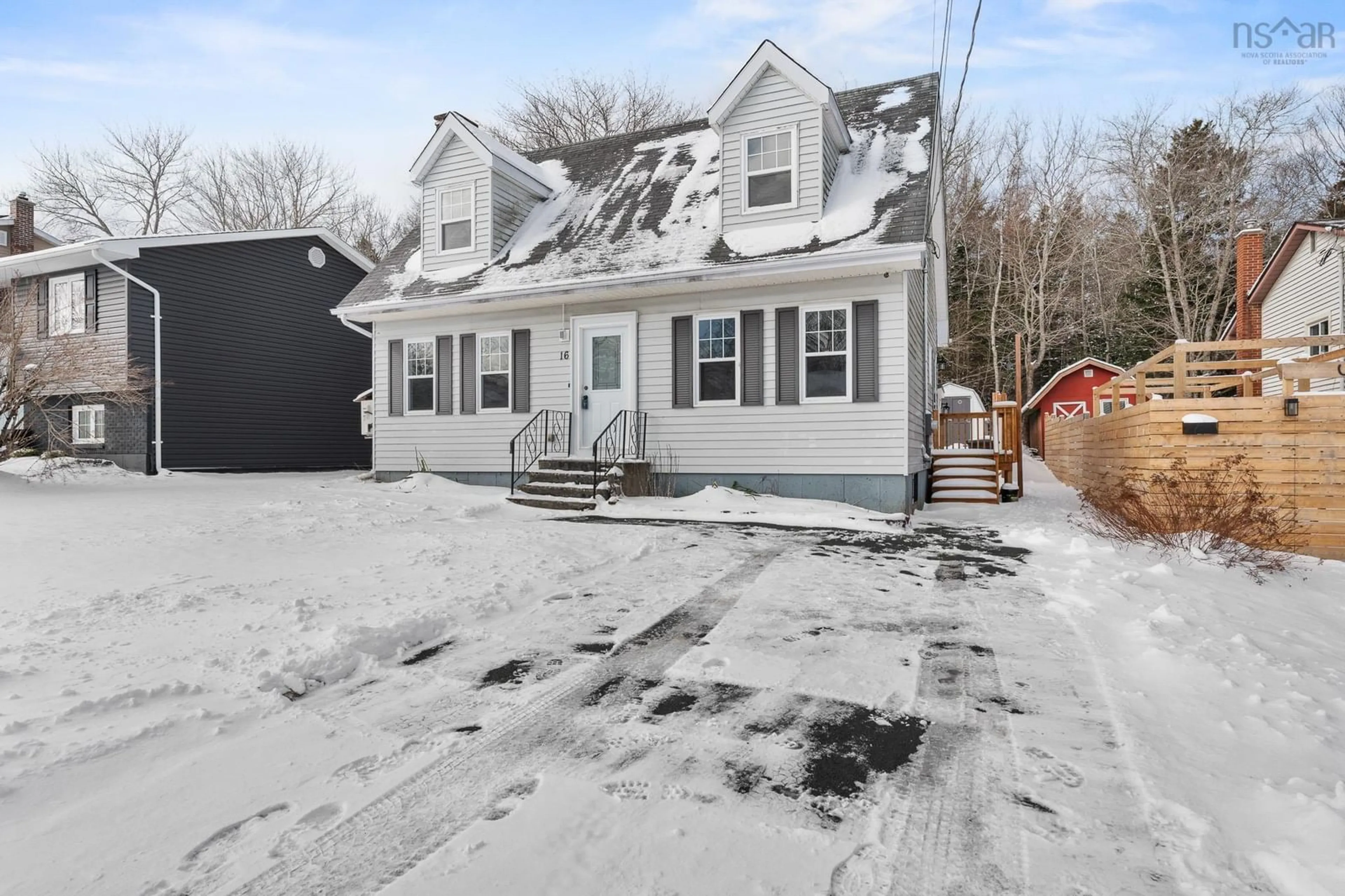 Home with vinyl exterior material, street for 16 Stuart Harris, Dartmouth Nova Scotia B2W 5E5