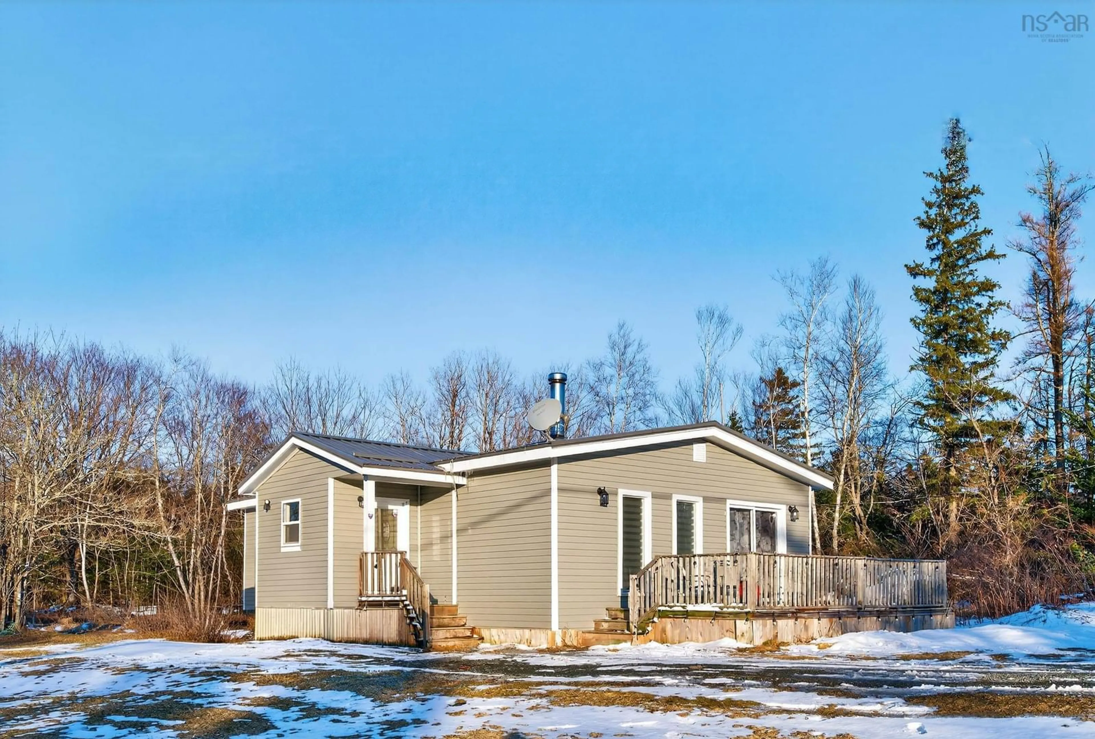 Home with vinyl exterior material, street for 7068 Highway 224, Pleasant Valley Nova Scotia B0N 2M0