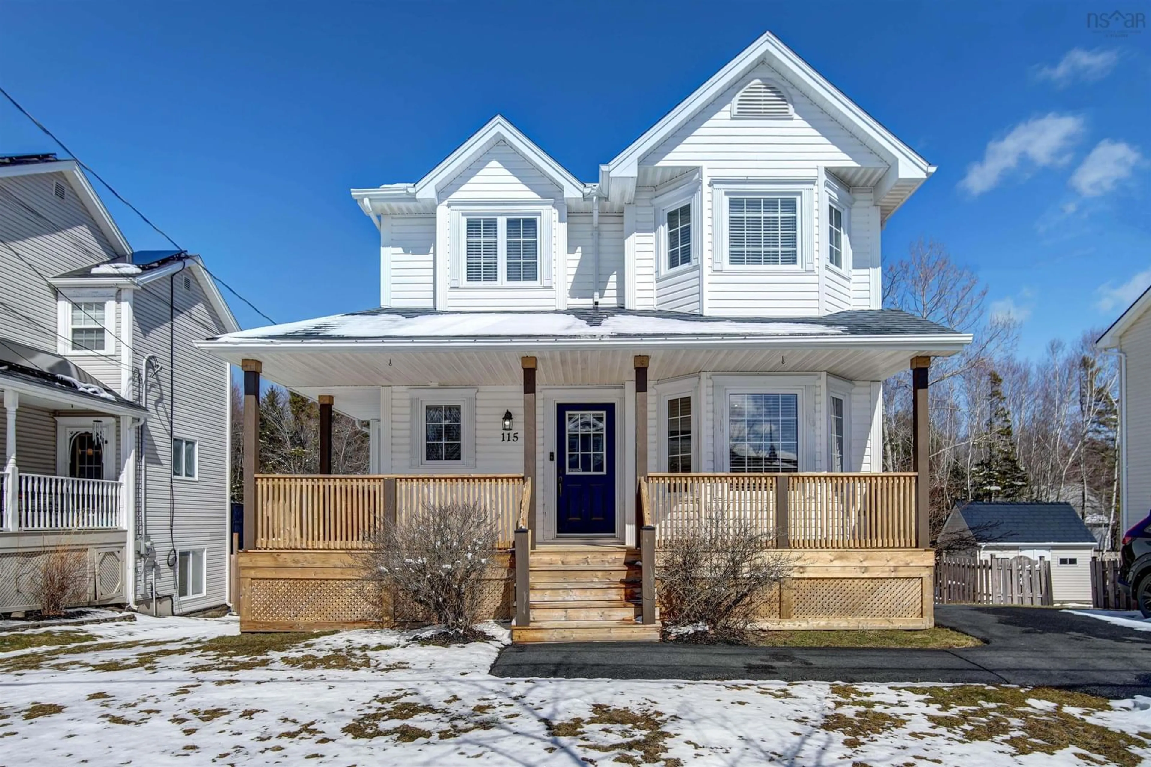 Home with vinyl exterior material, street for 115 Haddad Dr, Lower Sackville Nova Scotia B4C 4G6