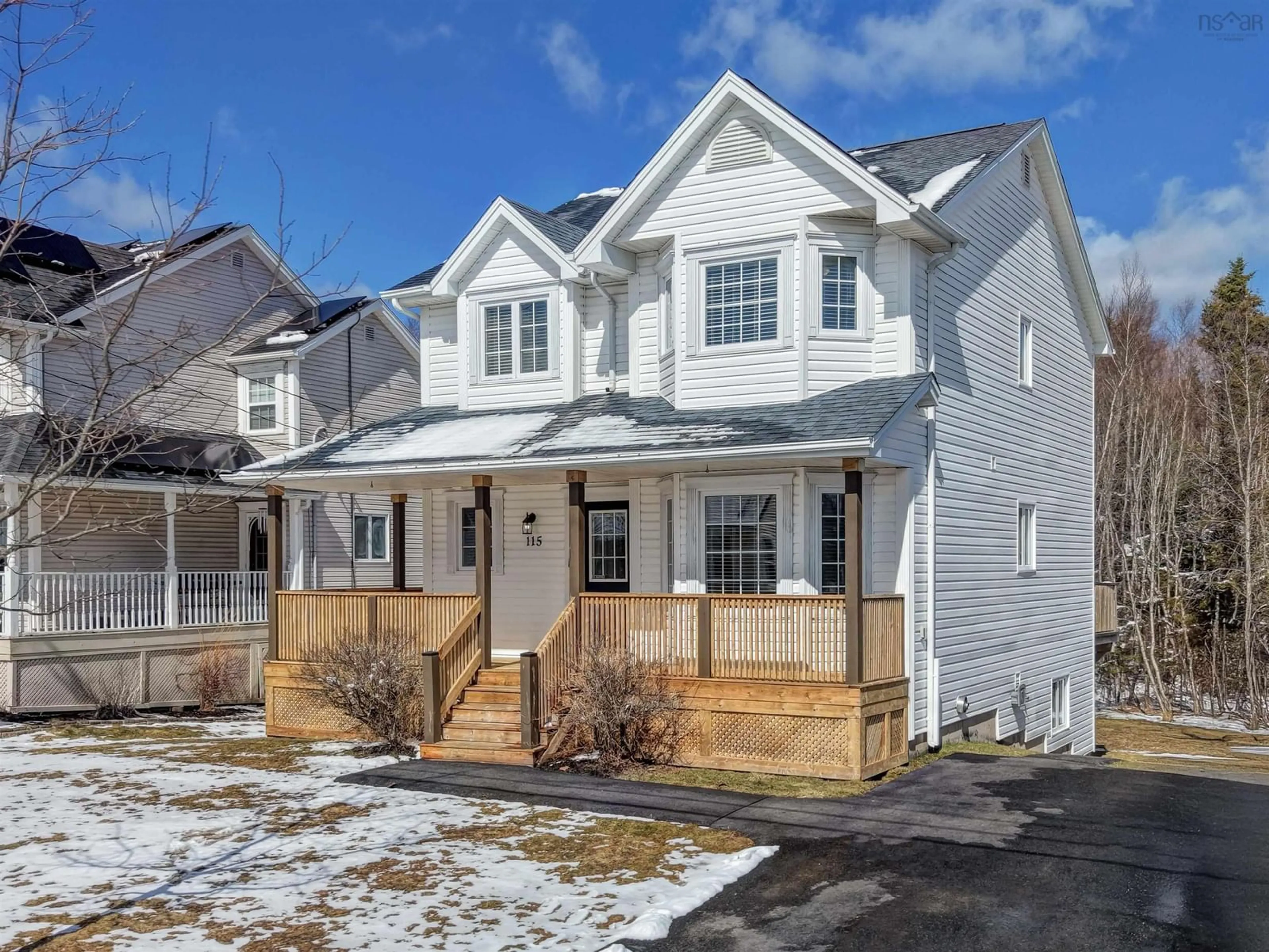 Home with vinyl exterior material, street for 115 Haddad Dr, Lower Sackville Nova Scotia B4C 4G6
