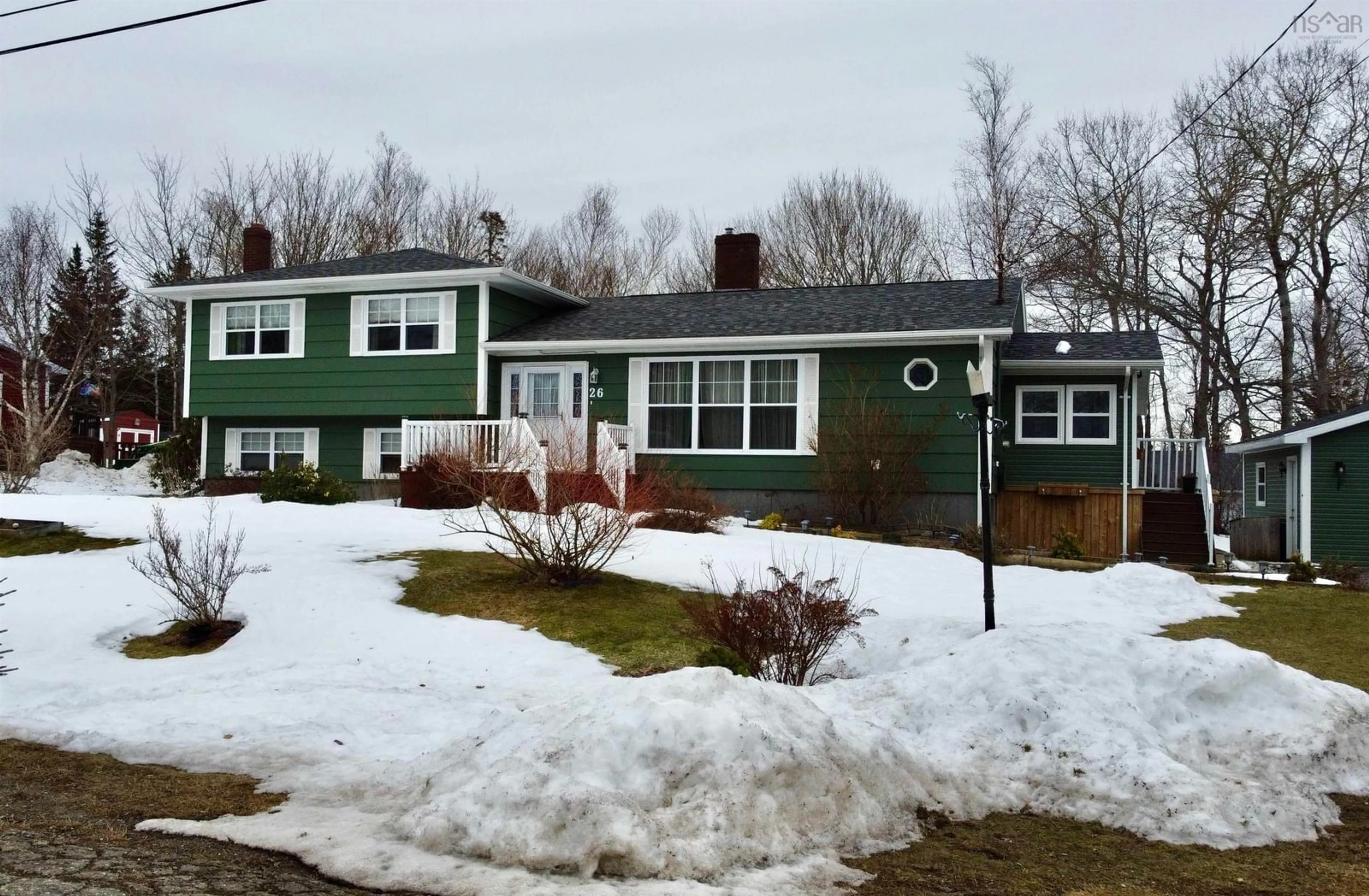 Home with vinyl exterior material, street for 26 University Ave, Sydney Nova Scotia B1M 1A6