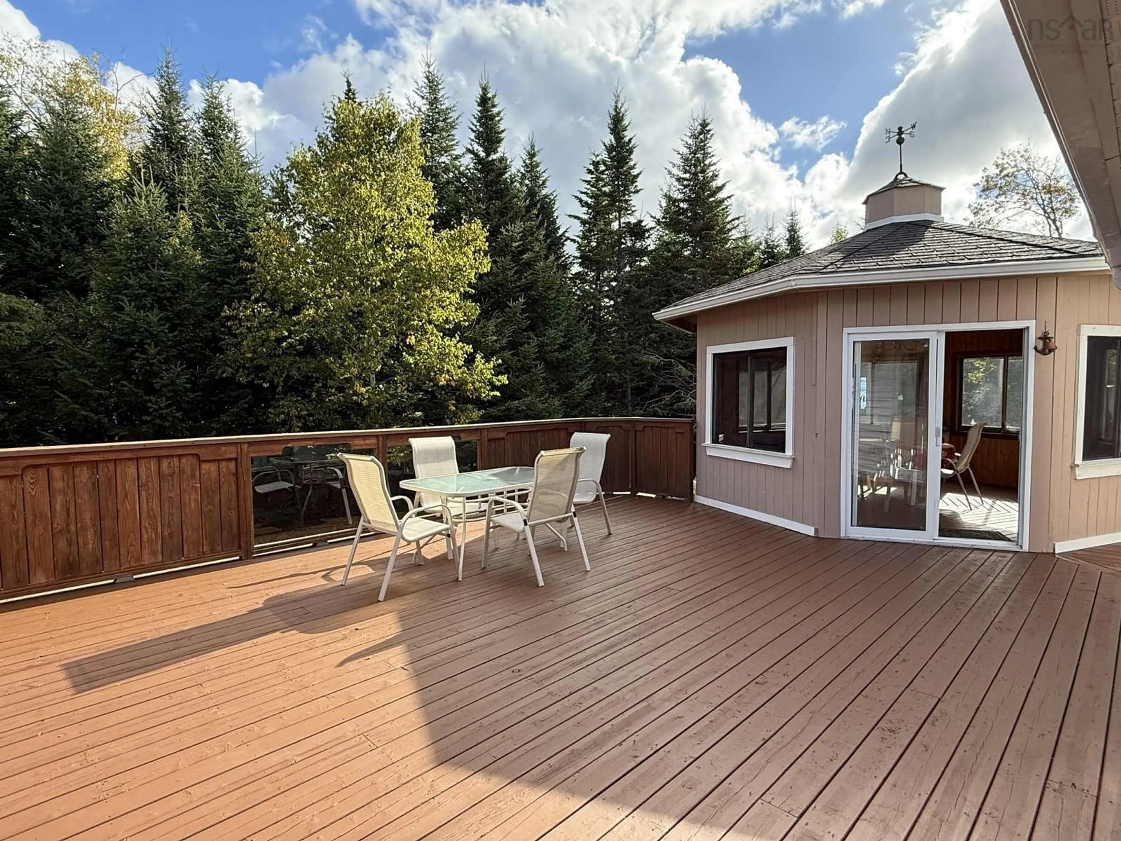 Patio, forest/trees view for 3485 Lawrencetown Rd, Lawrencetown Nova Scotia B2Z 1R2