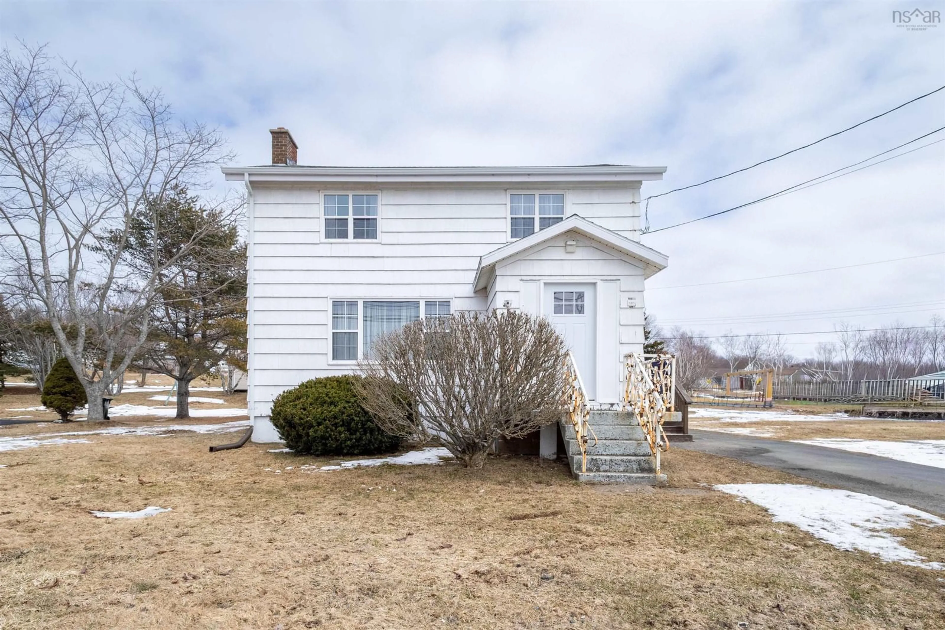 A pic from outside/outdoor area/front of a property/back of a property/a pic from drone, street for 93 Fraser Ave, Sydney Mines Nova Scotia B1V 2C6