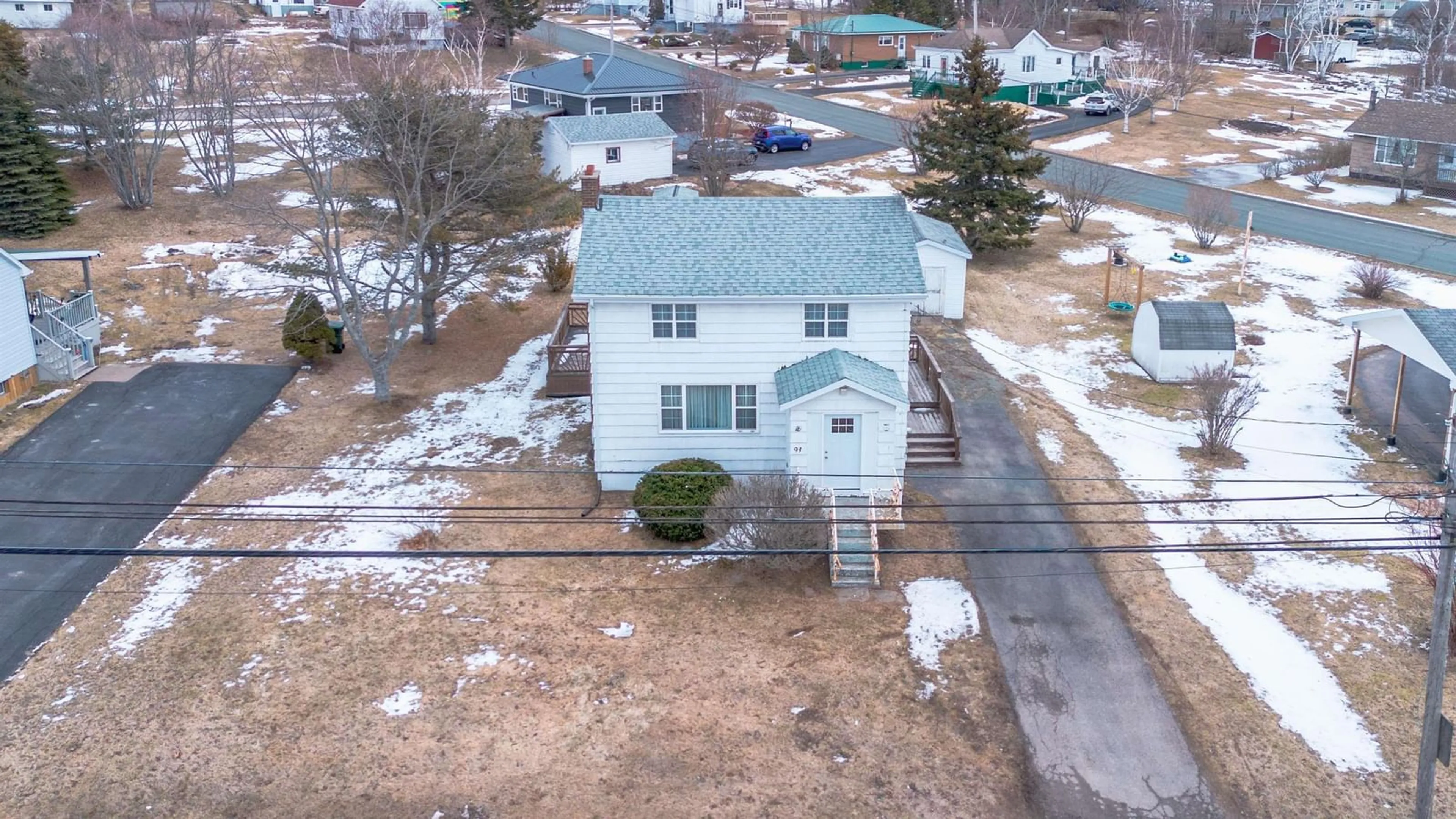 A pic from outside/outdoor area/front of a property/back of a property/a pic from drone, street for 93 Fraser Ave, Sydney Mines Nova Scotia B1V 2C6