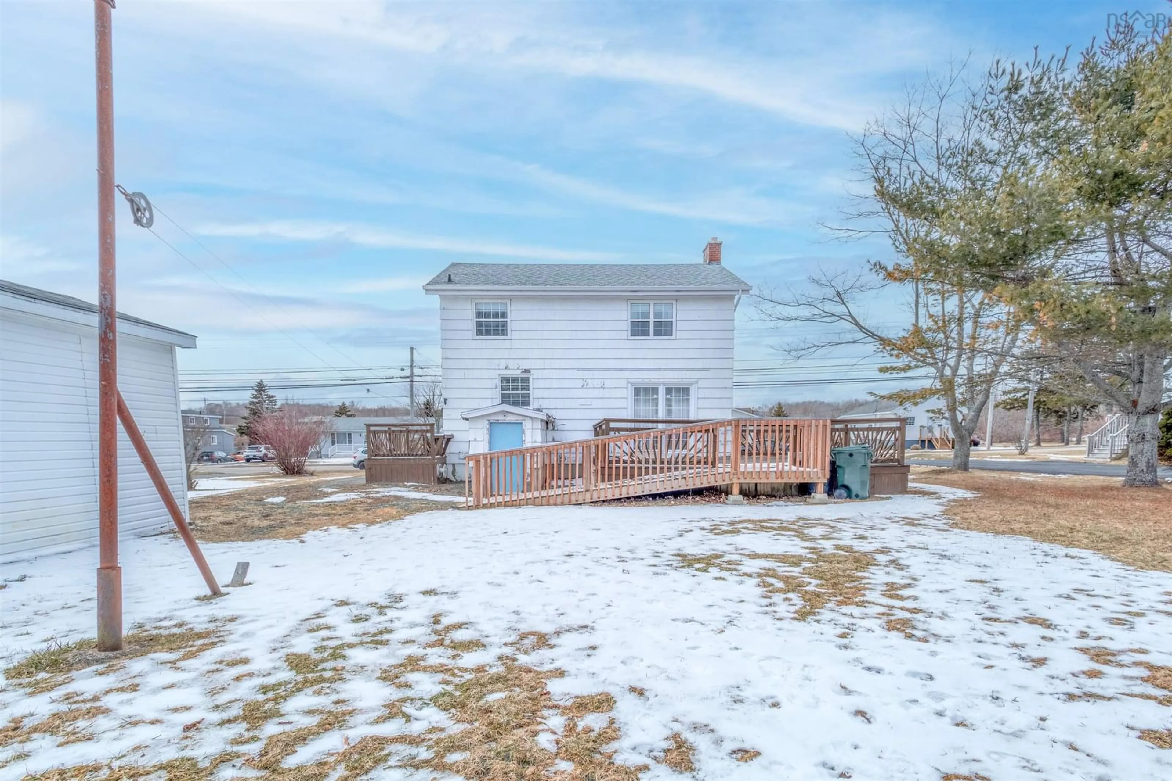A pic from outside/outdoor area/front of a property/back of a property/a pic from drone, water/lake/river/ocean view for 93 Fraser Ave, Sydney Mines Nova Scotia B1V 2C6