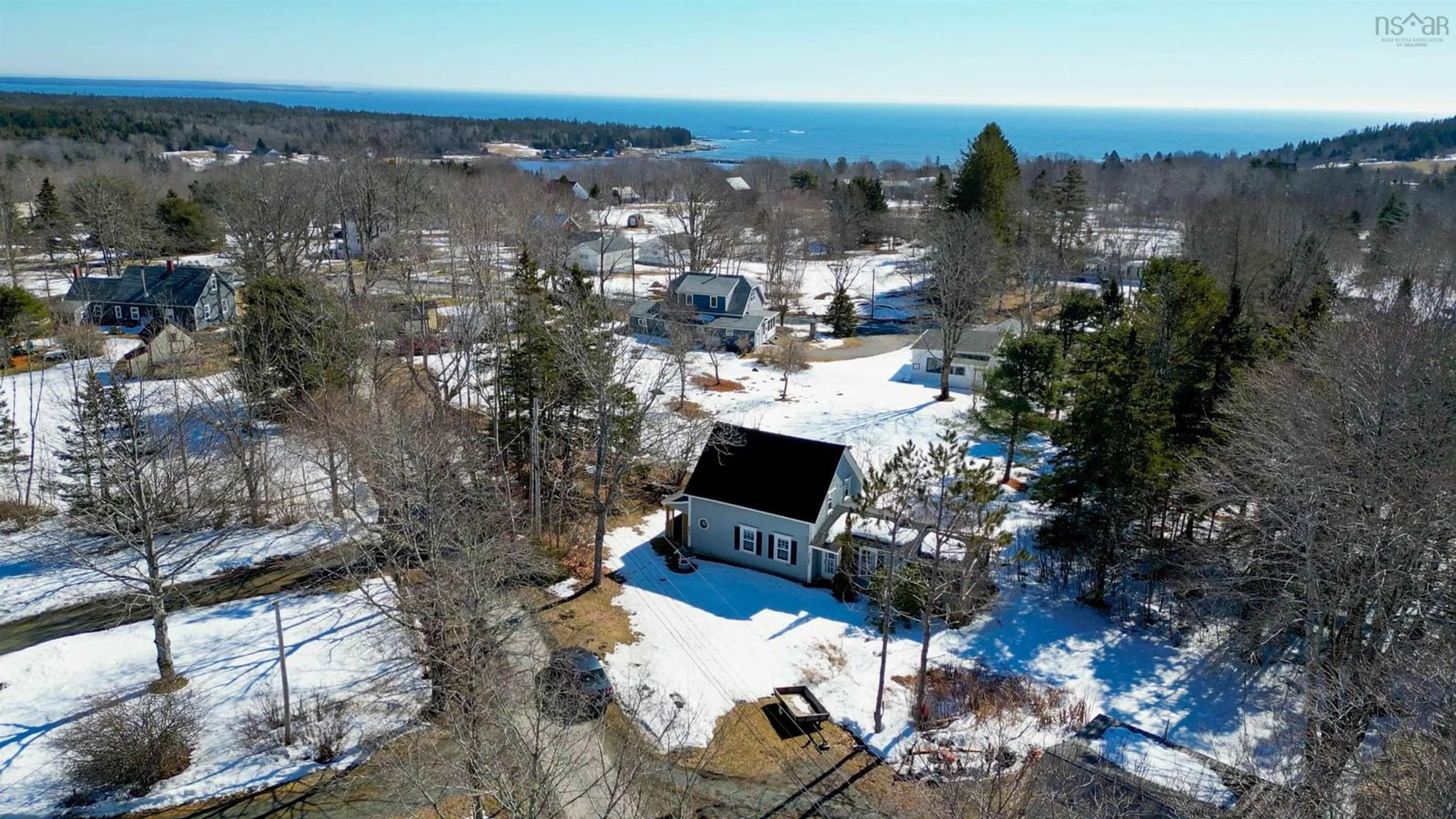 A pic from outside/outdoor area/front of a property/back of a property/a pic from drone, water/lake/river/ocean view for 27 Flat Hill Roads, Broad Cove Nova Scotia B0J 2H0