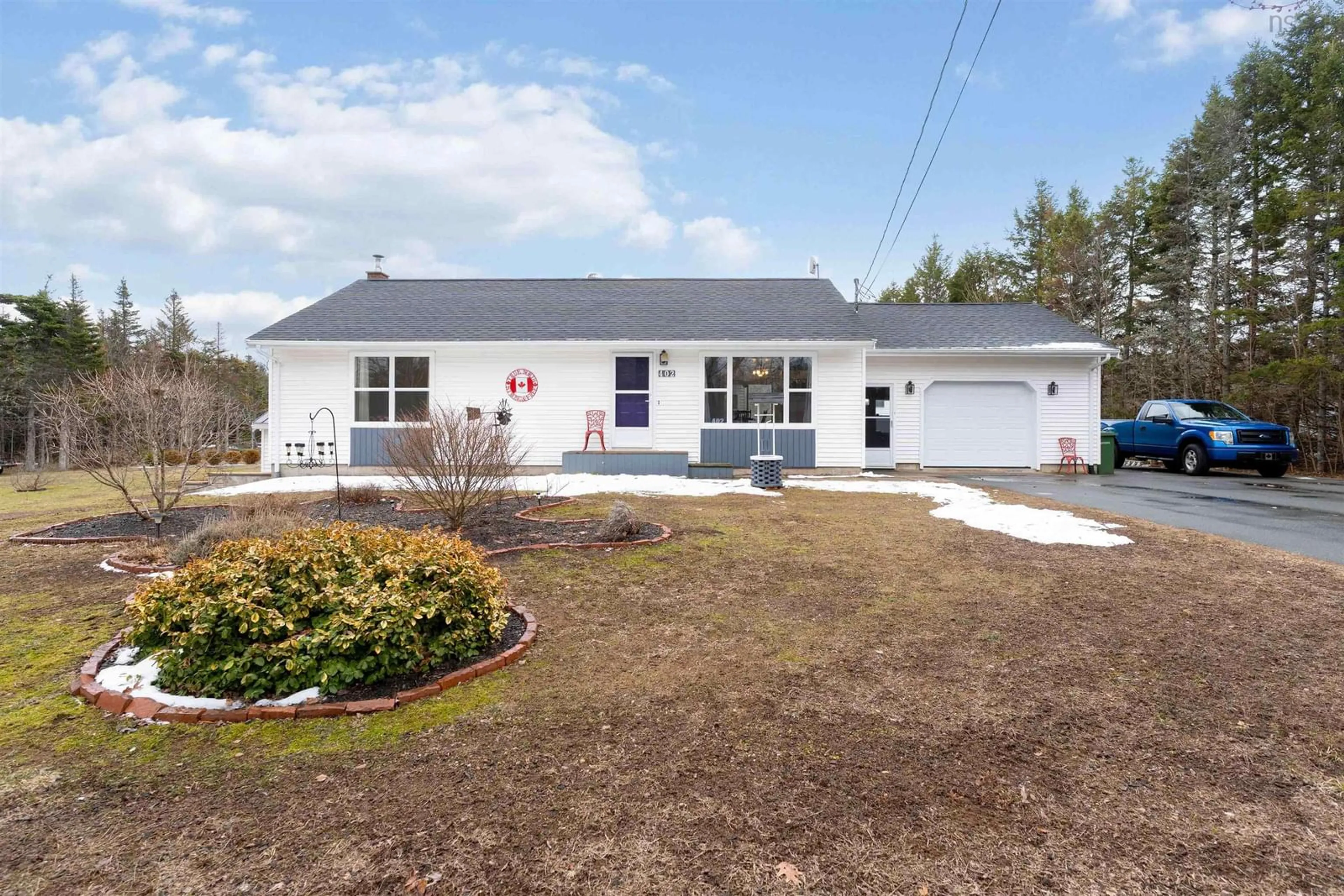 Home with vinyl exterior material, street for 402 Ward Rd, Greenwood Square Nova Scotia B0P 1R0