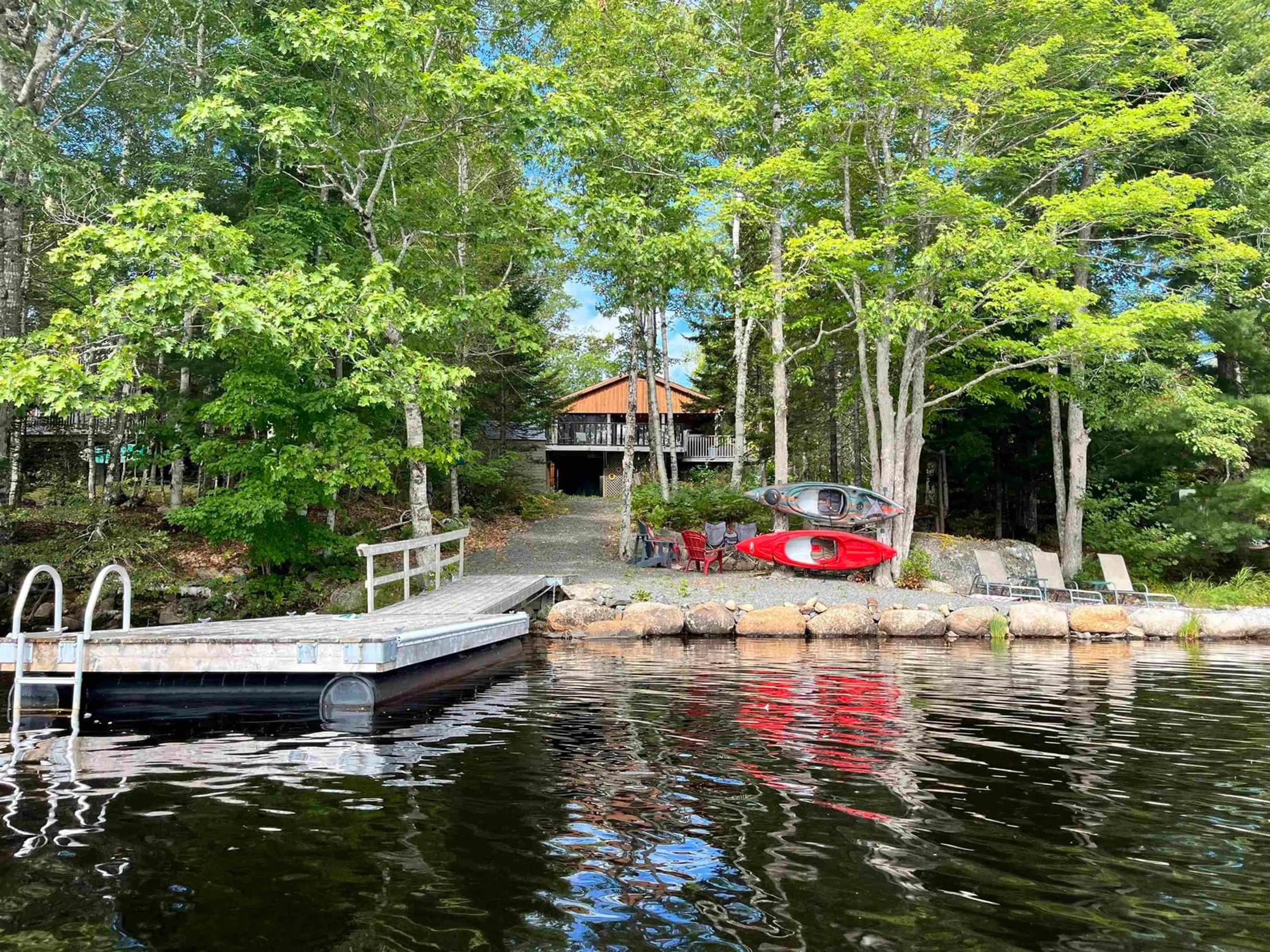 A pic from outside/outdoor area/front of a property/back of a property/a pic from drone, water/lake/river/ocean view for 140 Canyon Point Rd #26, Vaughan Nova Scotia B0N 2T0